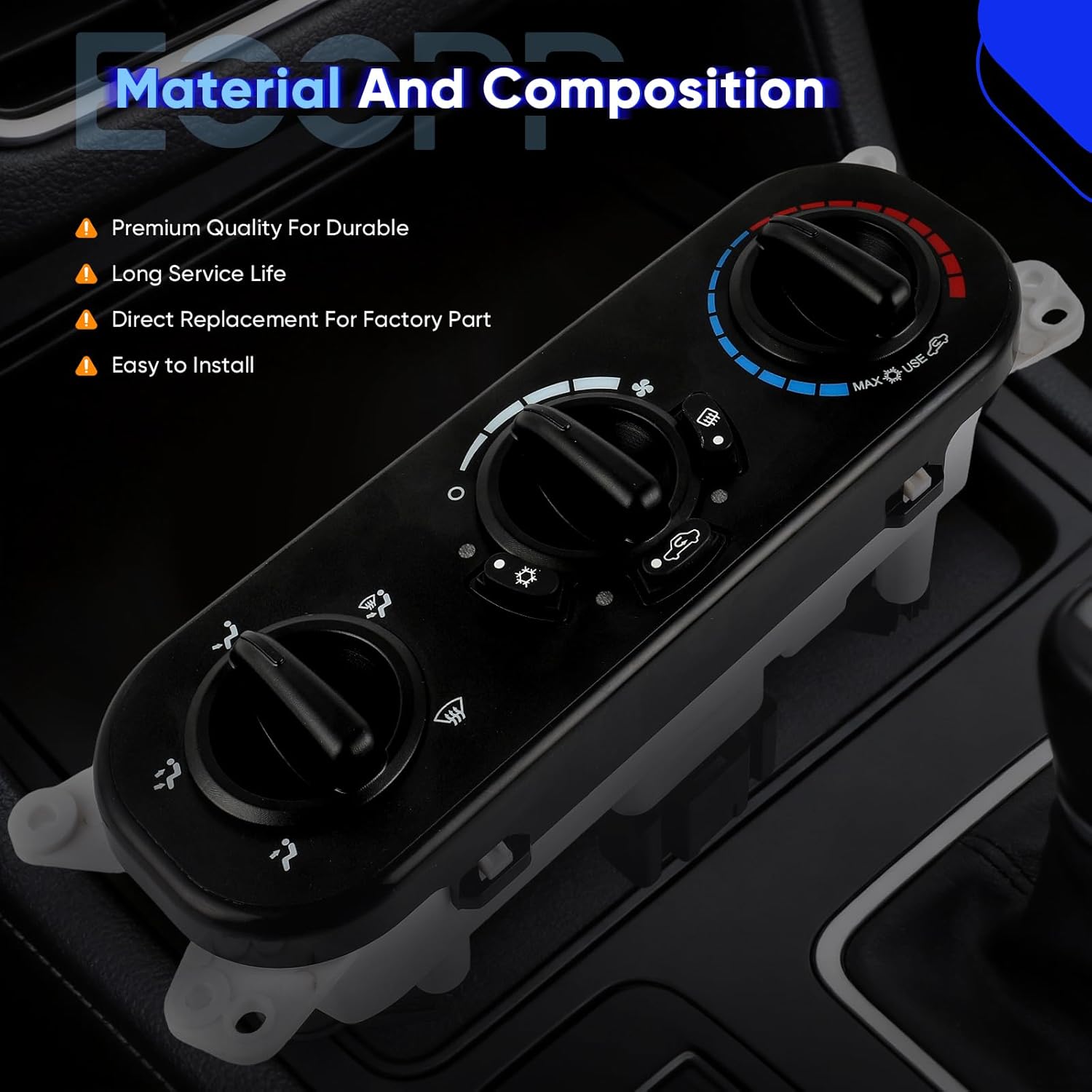 ECCPP A/C Heater Climate Control Module Panel 55111840AD, 55111840AC Compatible With 2007-2010 For Jeep Wrangler 3.8L, HVAC Control Module