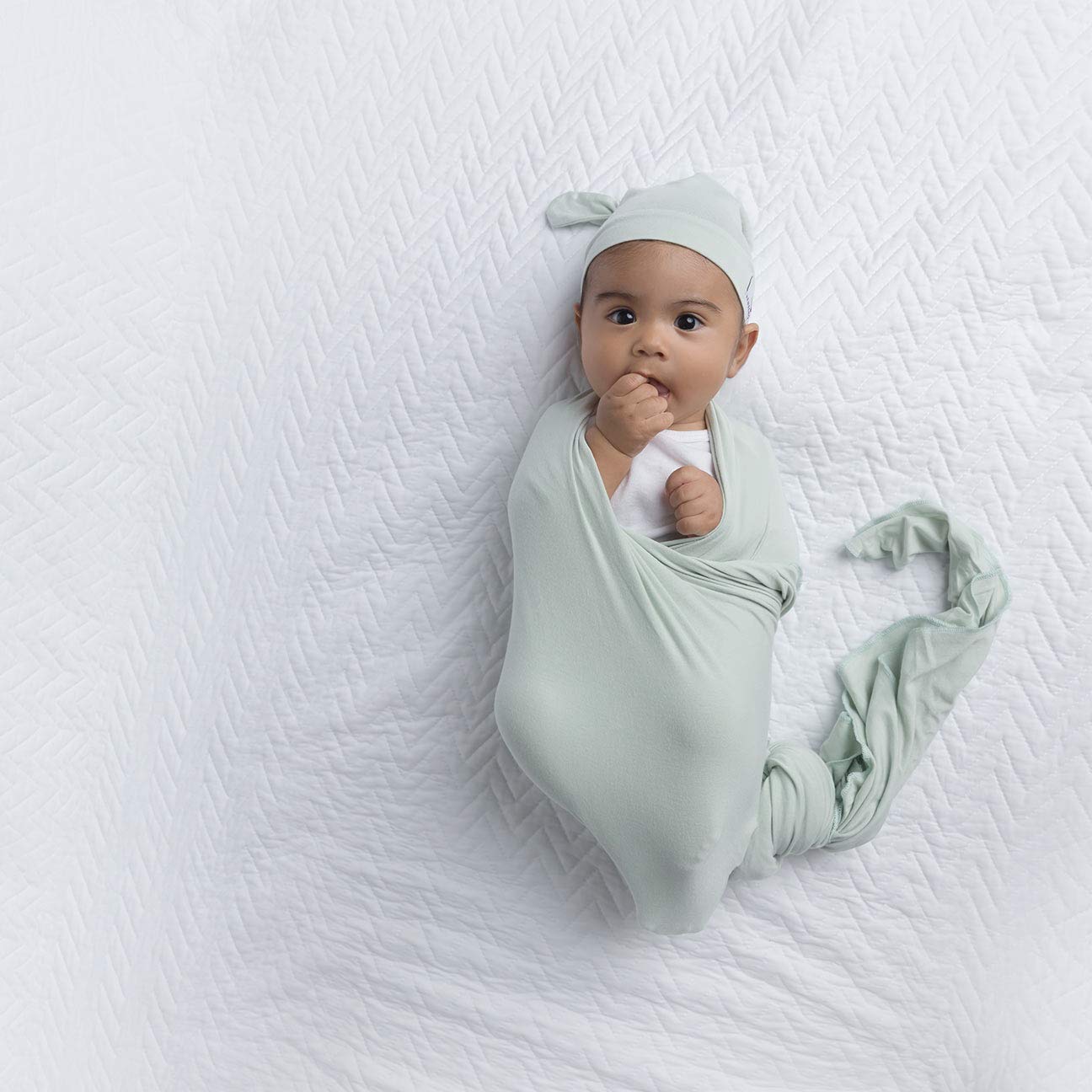 MEMEENO Large Baby Swaddle Blankets, Swaddles for Newborns, Stretch Swaddle Blanket, Baby Blankets, Infant Receiving Blanket, Newborn Swaddle Blanket, Soft Baby Blanket - Sage