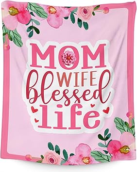 Mothers Day Blankets - 40x50 Inches Fleece Throw for Mom Wife Daughter Sister - Soft Cozy Pink Fuzzy Blanket Gifts