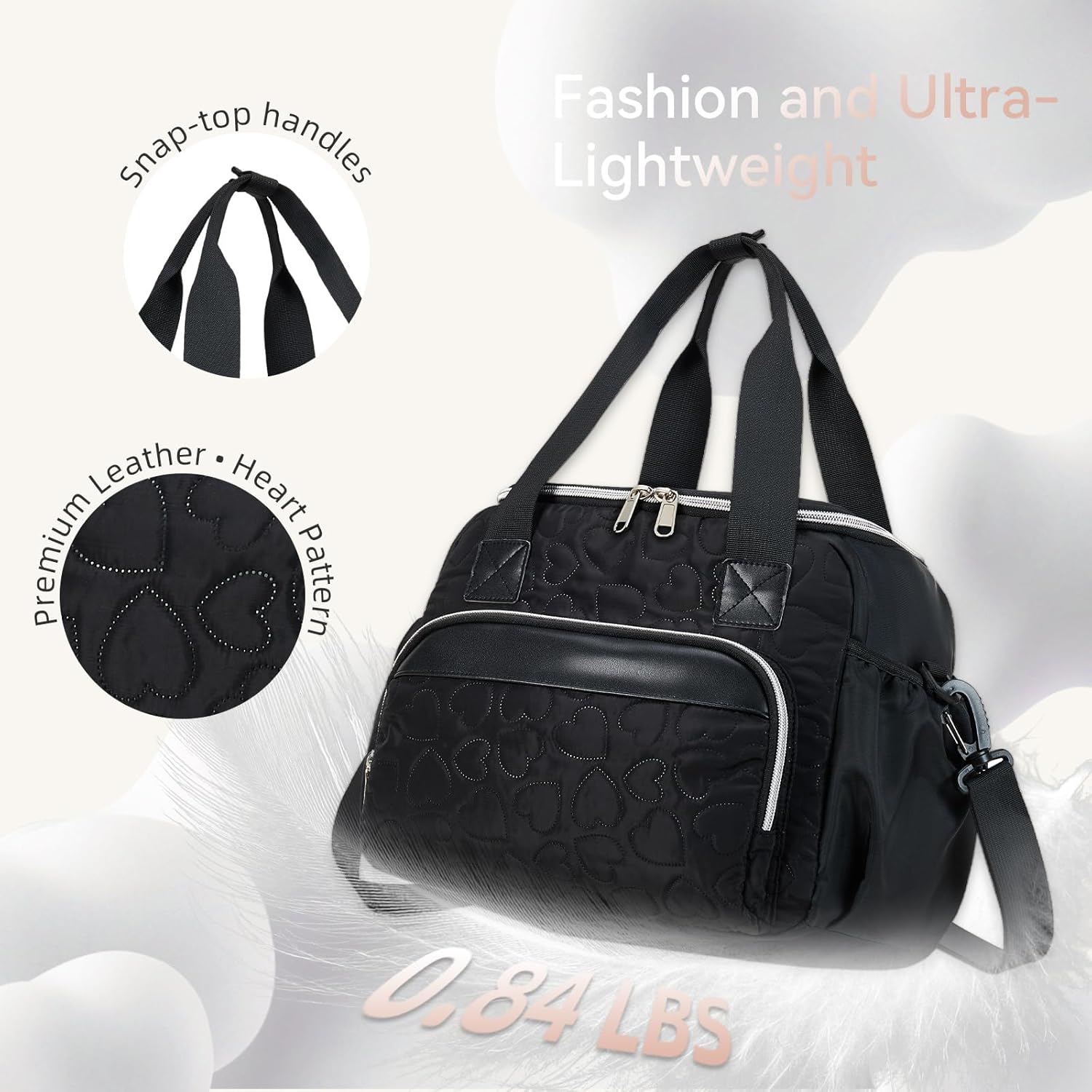 holuxer Insulated Lunch Bags for Women - Large Reusable Leakproof Cute Lunch Box for Adult, Portable Cooler Tote Bag for Work Picnic Meal Prep (Black)