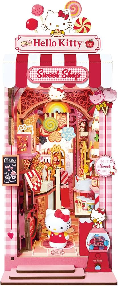 HELLO KITTY まとめ売り Amazon.com: Hands Craft Hello Kitty Sweet Shop Book Nook Kit