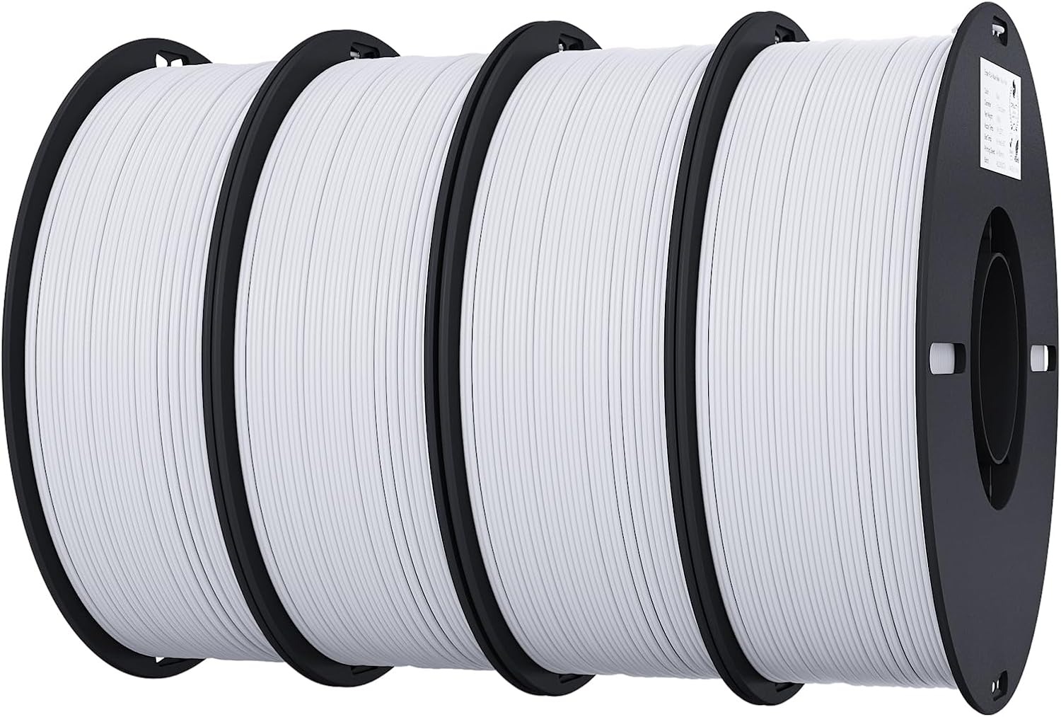 Creality 3D Printer Filament Bundle 4KG, 4 Pack 1kg Spool(2.2lbs) 1.75mm PLA Filament Bulk +/- 0.02mm, for Most FDM 3D Printers, 4 White