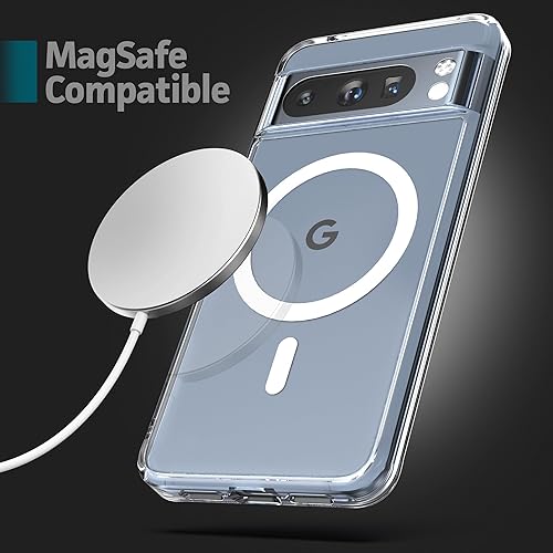 Miniatura 2 de ENCASED Funda magnética diseñada para Google Pixel 8 Pro, compatible con carga MagSafe y accesorios (transparente)