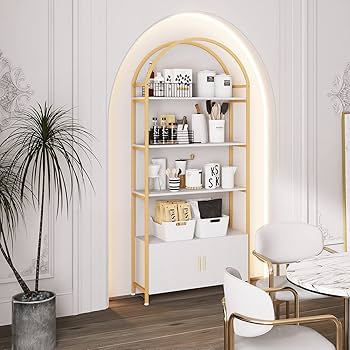 置物 Gold prestige Amazon.com: HOOBRO Gold Glass Shelf Stand, 4 Tier Standing