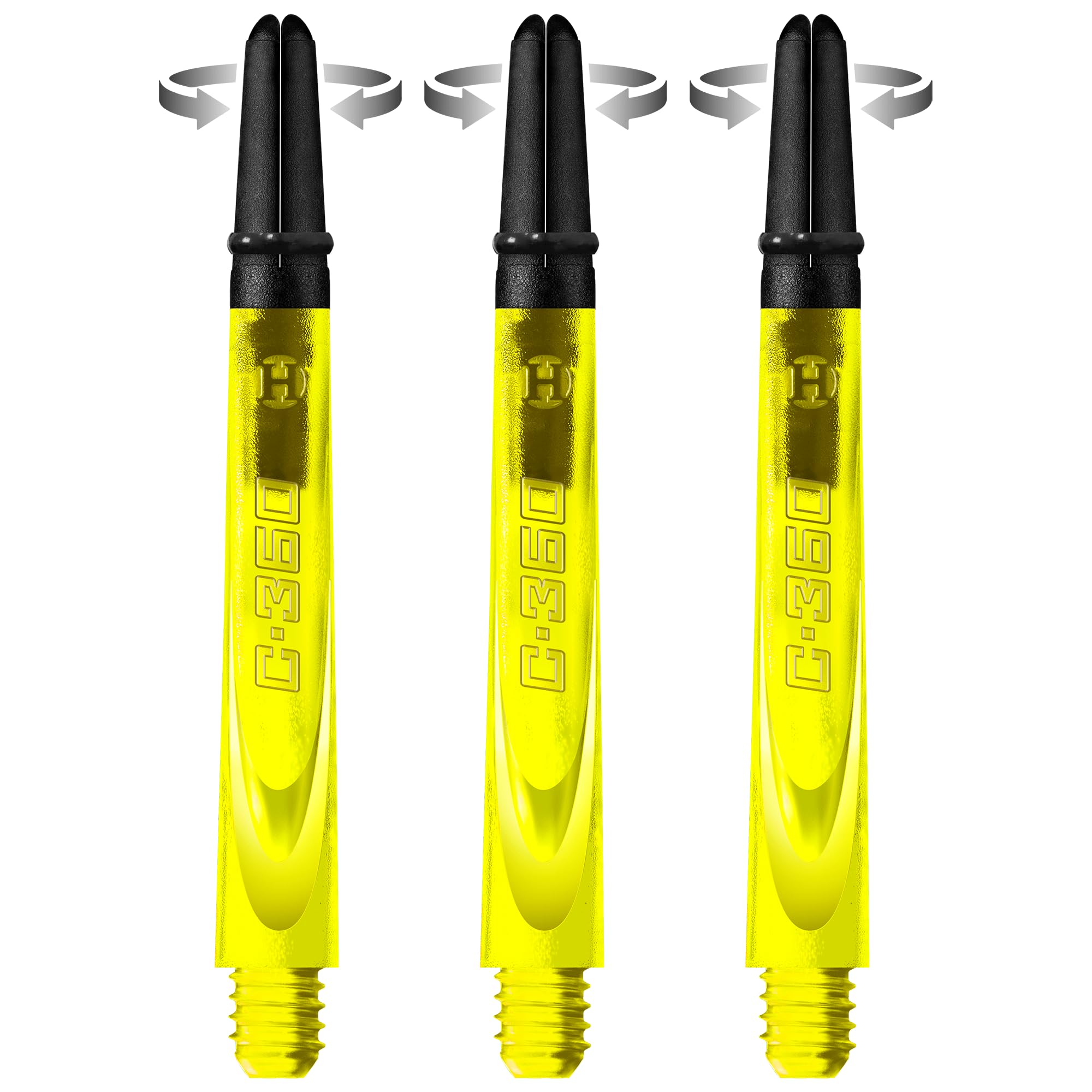 Harrows Thor-Sports Darts Technology Carbon 360 Rotating Carbon Top (Midi, Yellow)