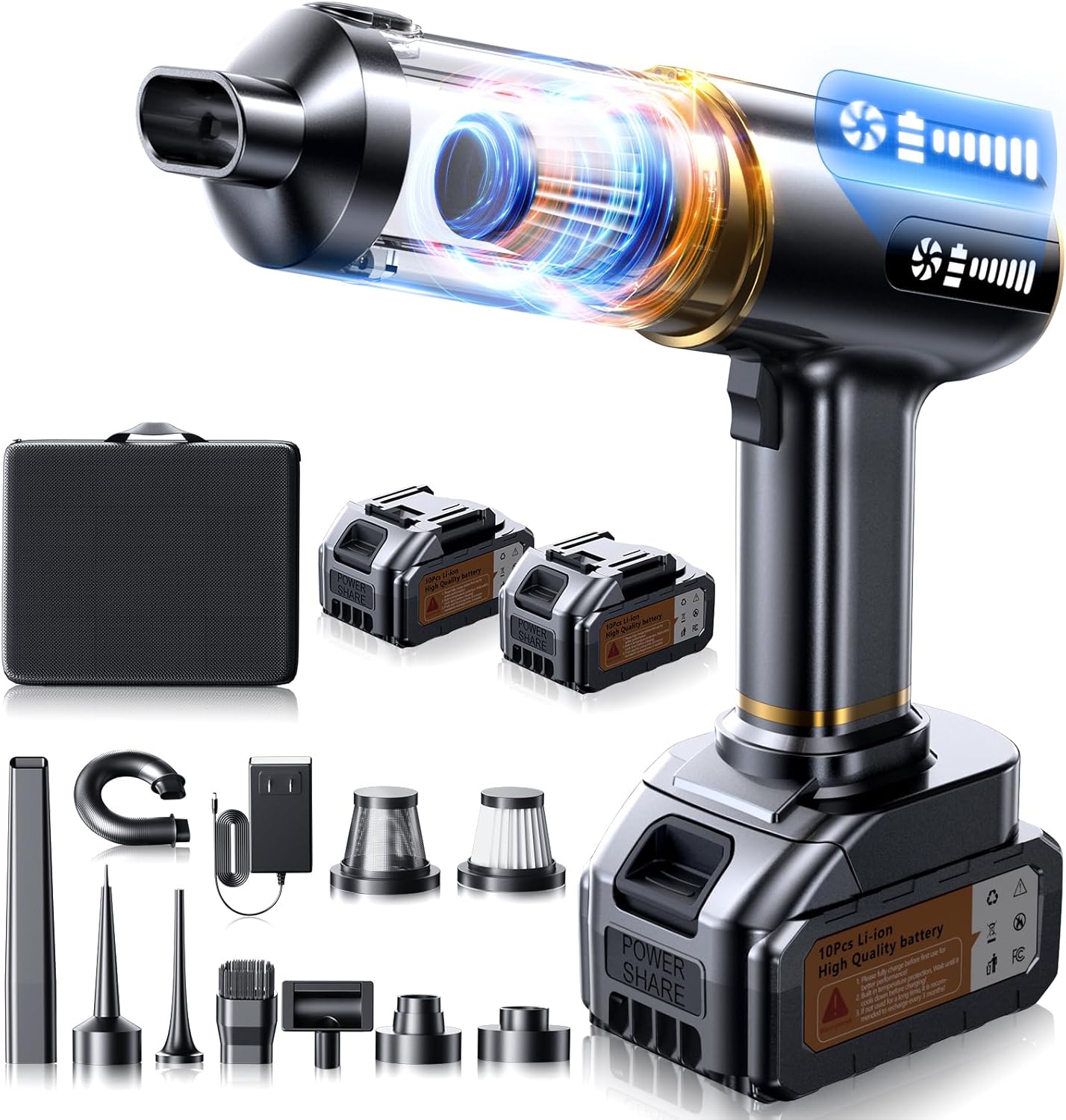 Cordless Vacuum Cleaner, 58000PA Handheld Vacuum Cordless, 9-in-1 Car Vacuum Portable Cordless for Detailing & Pet Hair, Powerful Rechargeable Vacuum Cleaner for Car, Keyboard & Couch. Cordless Vacuum Cleaner, 58000PA Handheld Vacuum Cordless, 9-in-1 Car Vacuum Portable Cordless for Detailing & Pet Hair, Powerful Rechargeable Vacuum Cleaner for Car, Keyboard & Couch.