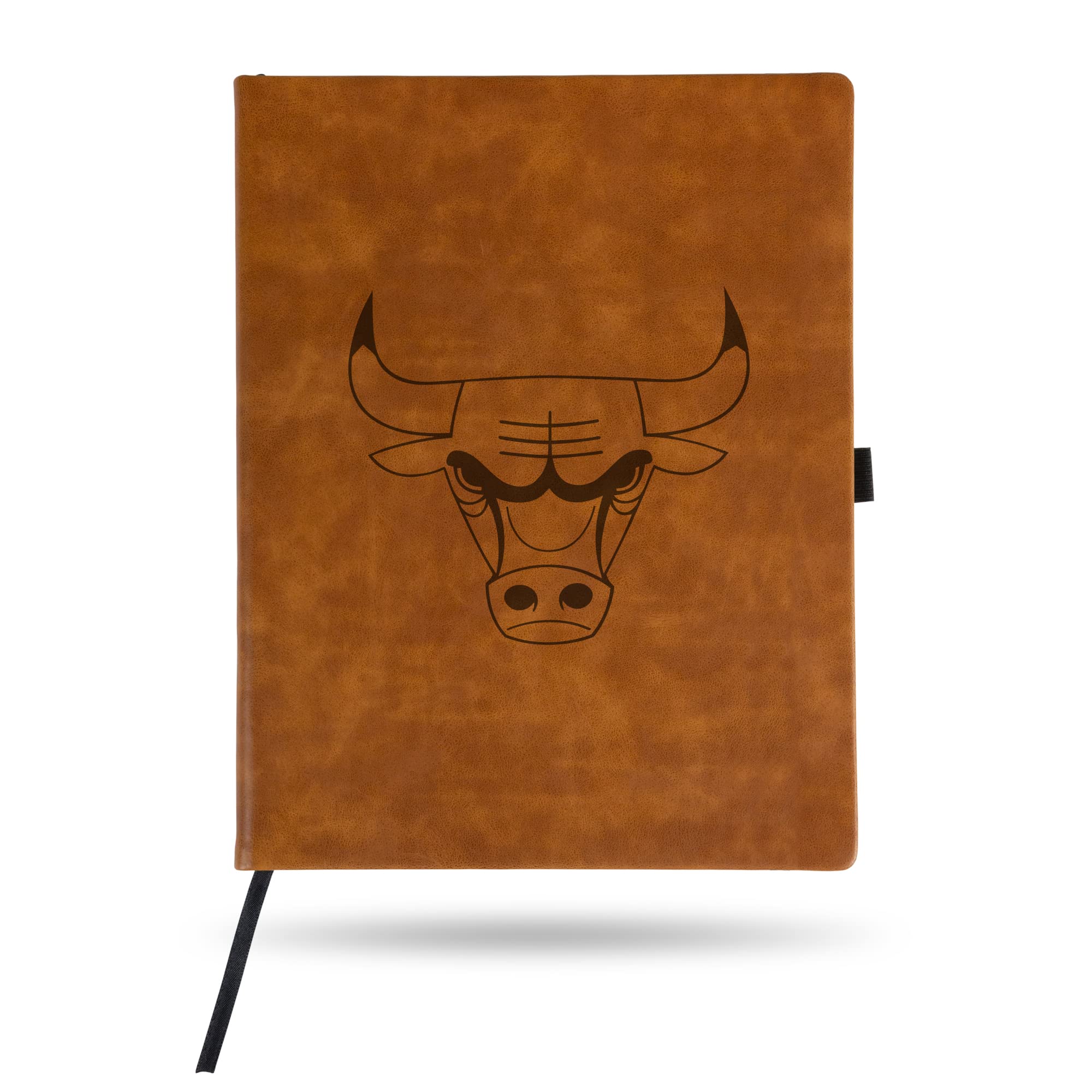 Rico Industries NBA Chicago Bulls Brown Laser Engraved Notepad W/Elastic Band - 8.25'' W x 11.5'' H