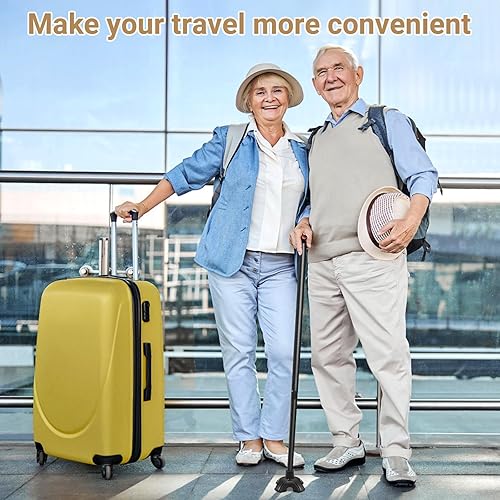 Miniatura 7 de Dotday Paquete de 2 puntas de bastón para estabilidad, base de bastón de pie para la mayoría de bastones para caminar, bastones plegables, punta de