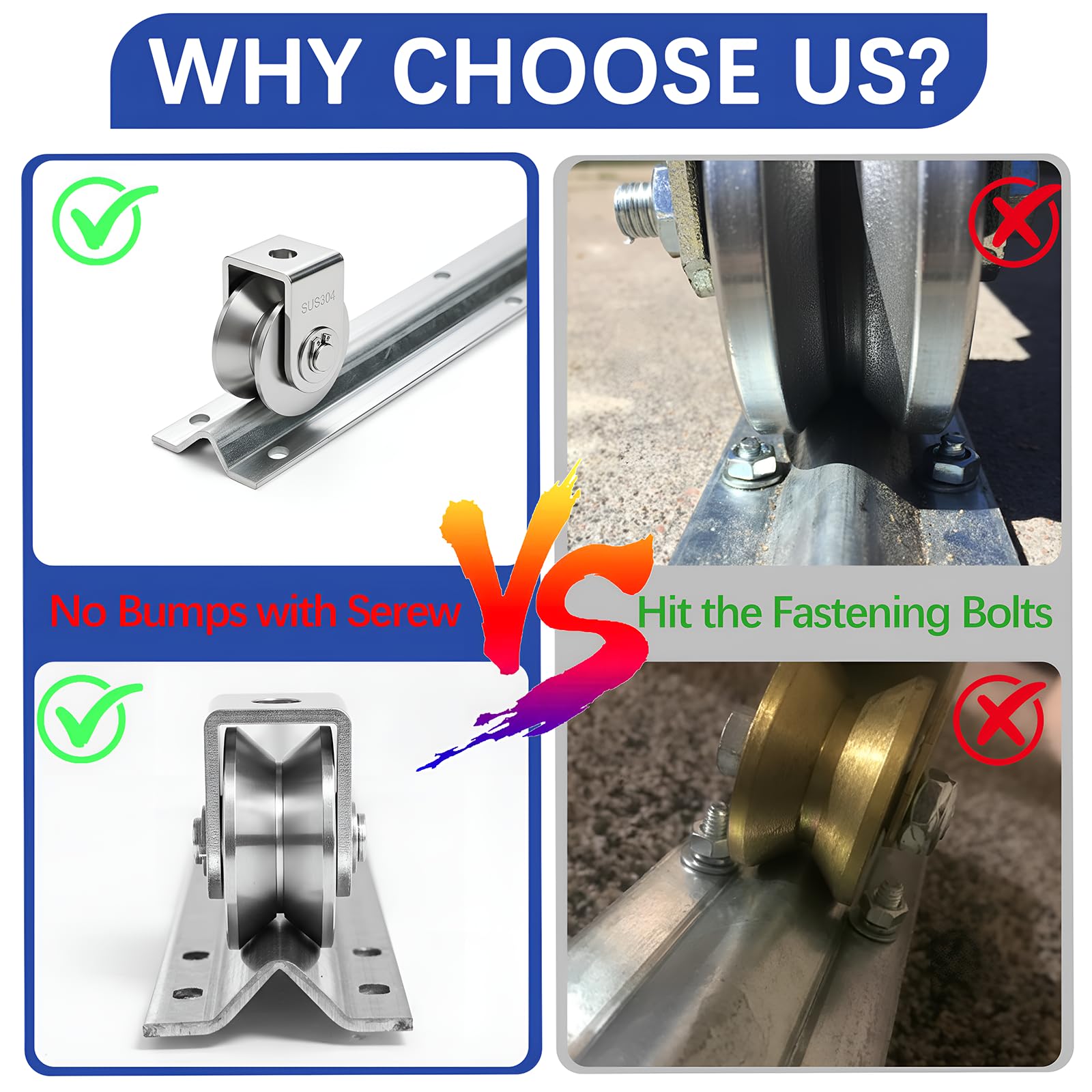 Robuste, umgekehrte V-Schiene (12 m x 3), für 2,5 cm Außendurchmesser-V-Nut-Rollen für Schiebetorsysteme, inklusive Hammerantrieb in Ankern für Schiebetüren und rollendes Einfahrtstor, 3,6 m