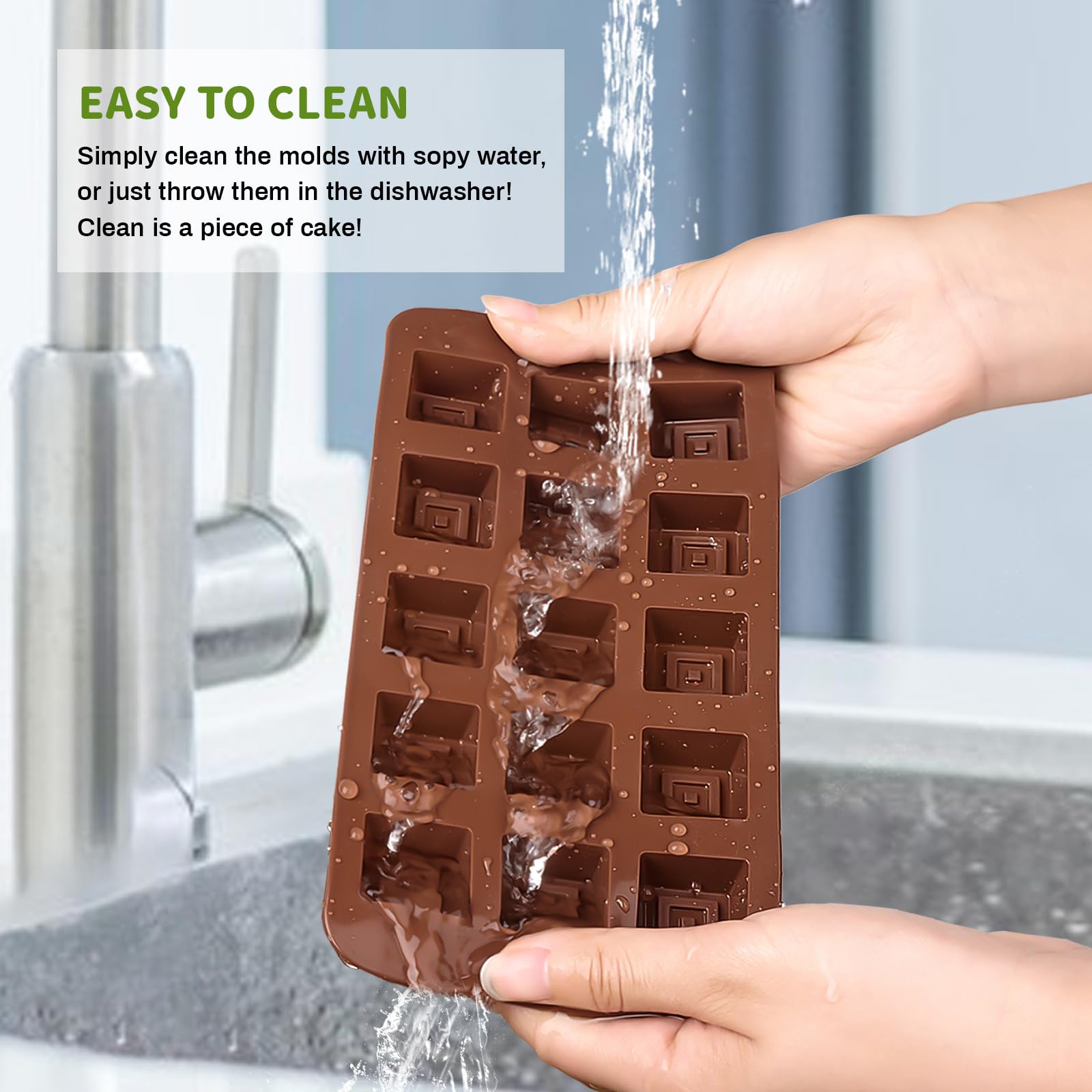 Stampo In Silicone JOERSH – 2 Stampi A Cubo Per Cioccolatini E Dessert, 30 Cavità Da 3 Cm!