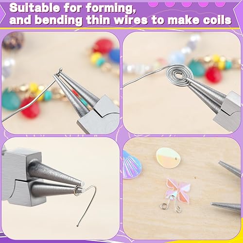 Miniatura 23 de SPEEDWOX Alicates de punta de aguja doblada con mandíbula dentada, alicates de punta larga doblados, alicates removedores de aguja, herramientas