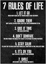 لوحة بوستر تحفيزي 7 قواعد للحياة من داسنتيريد، لوحة فنية، لوحة جدار فنية الهامية، بوستر ديكور جداري حديث تحفيزي، لغرفة النوم، مسكن المدرسة