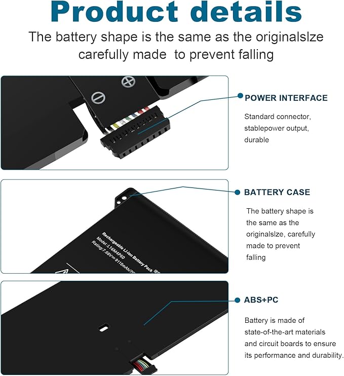 Batería para Laptop Lenovo Yoga 920 70Wh 7.68V L16M4P60 miniatura 3
