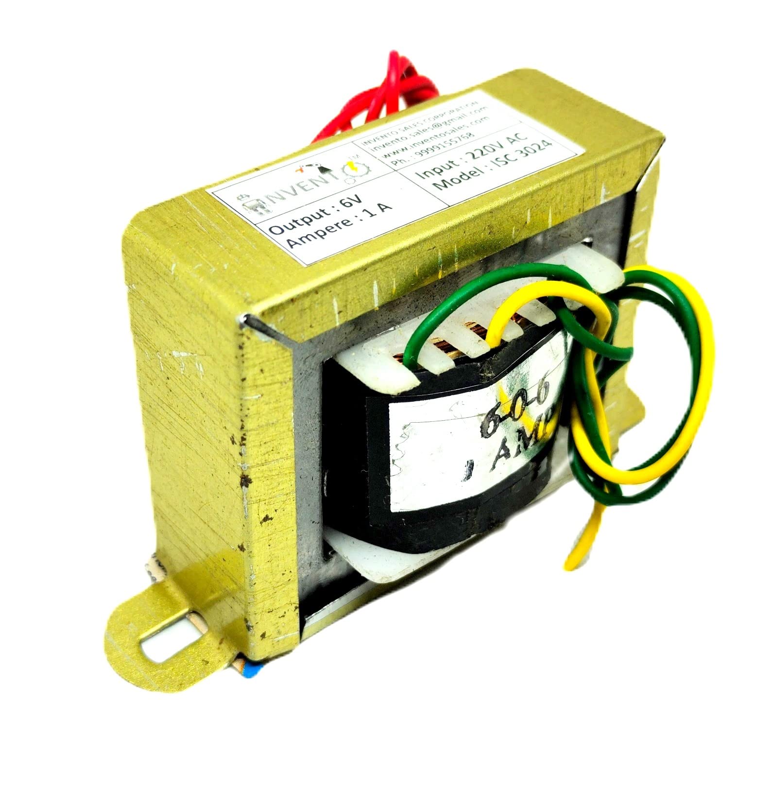 INVENTO 1Pcs 6V 1A 6-0-6 Transformer Copper Winding 220V AC to 6V AC Step Down Power Supply For DIY Projects (B09YFF5YN3) Amazon Price History, Amazon Price Tracker