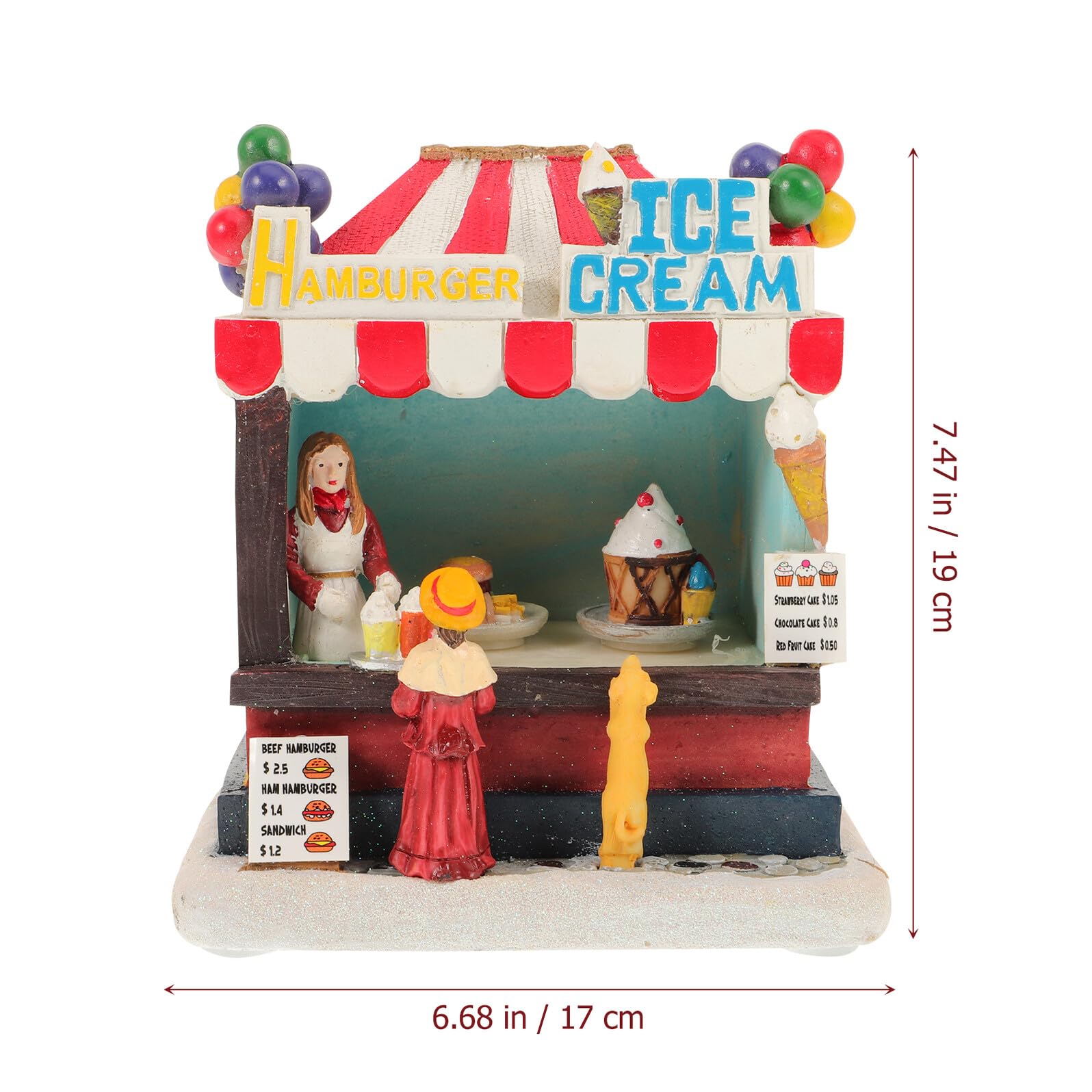 Casa Luminosa di Natale in Resina LED Decorazione Natalizia da Tavolo Piccola e senza Batterie Ornamento Festivo per Ambienti Interni e Regalo di Natale