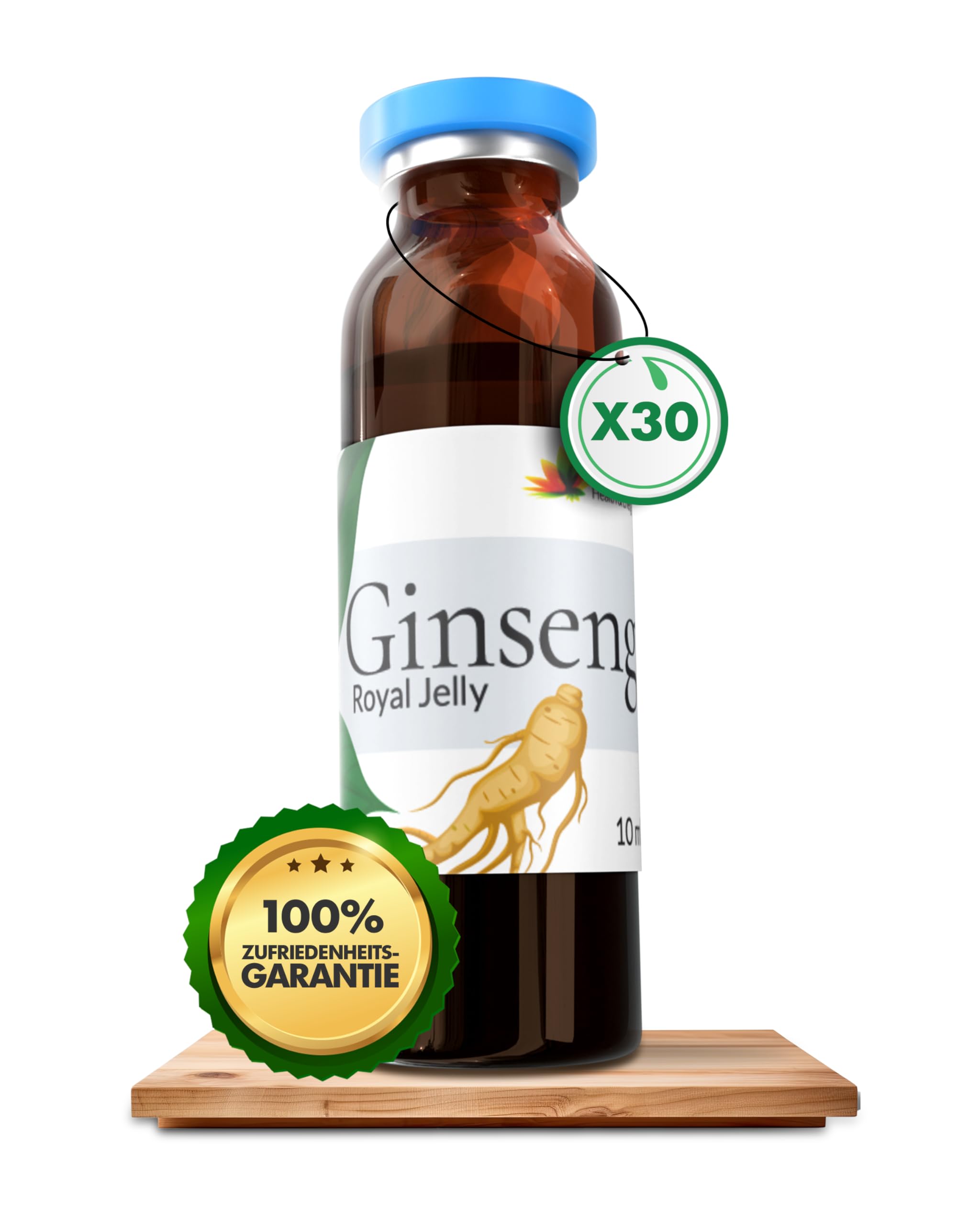 Ginseng Royal Jelly by FAMED – 30 Trinkampullen – reduziert Müdigkeit & stärkt das Immunsystem – 100% natürliche Inhaltsstoffe, hochdosiert & laborgeprüft