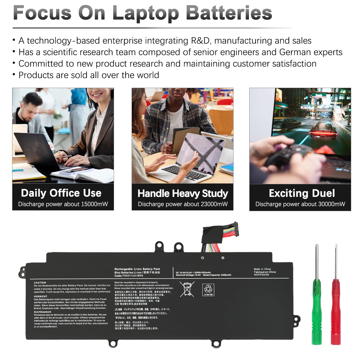 PS0011UA1BRS Laptop Akku für Toshiba Dynabook Portege X30L-K X30L-J PCR10A-009003 PCR10L-13L011 PCR10T-04N00X PCR12U Series 4ICP5/63/71 15.4V 53Wh