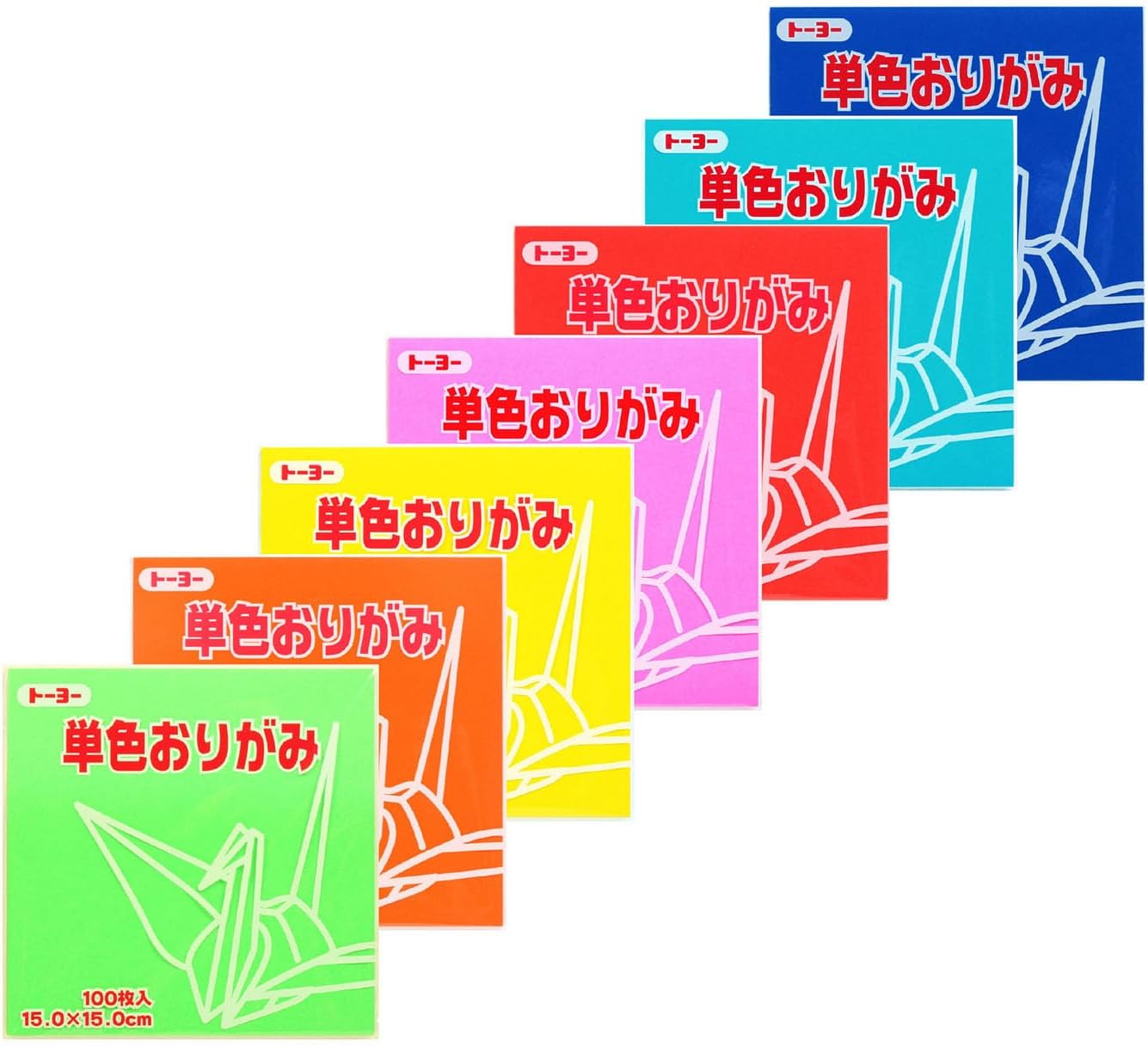 Toyo 863234 Origami Pastel Color Set, 7 Colors, 5.9 inches (15 cm)