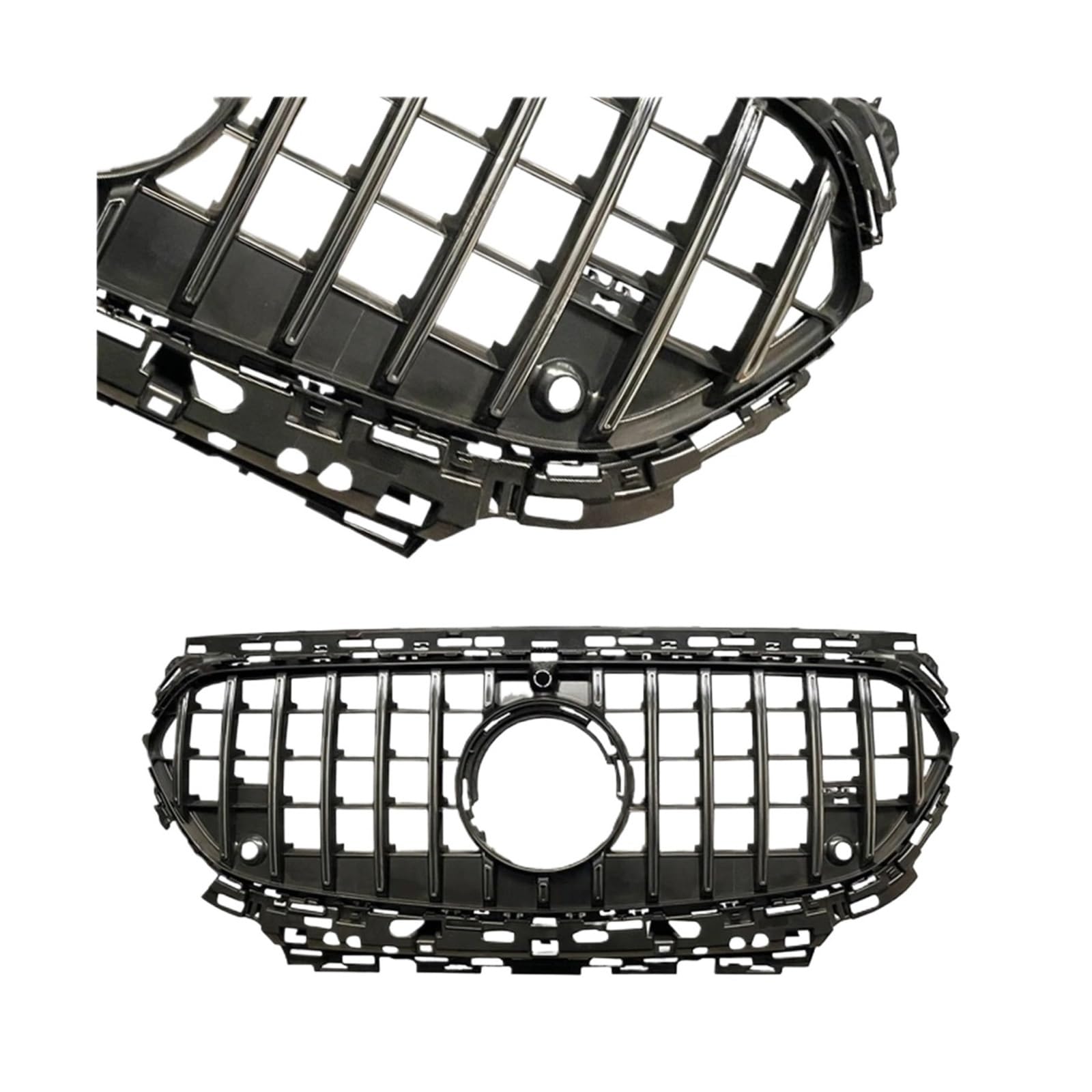 Front Bumper Grille Centre Radiator Grid Grill Compatible with Mercedes Benz W214 V214 E-Class E200 E260 E300++ 2024 2025+(Sliver)