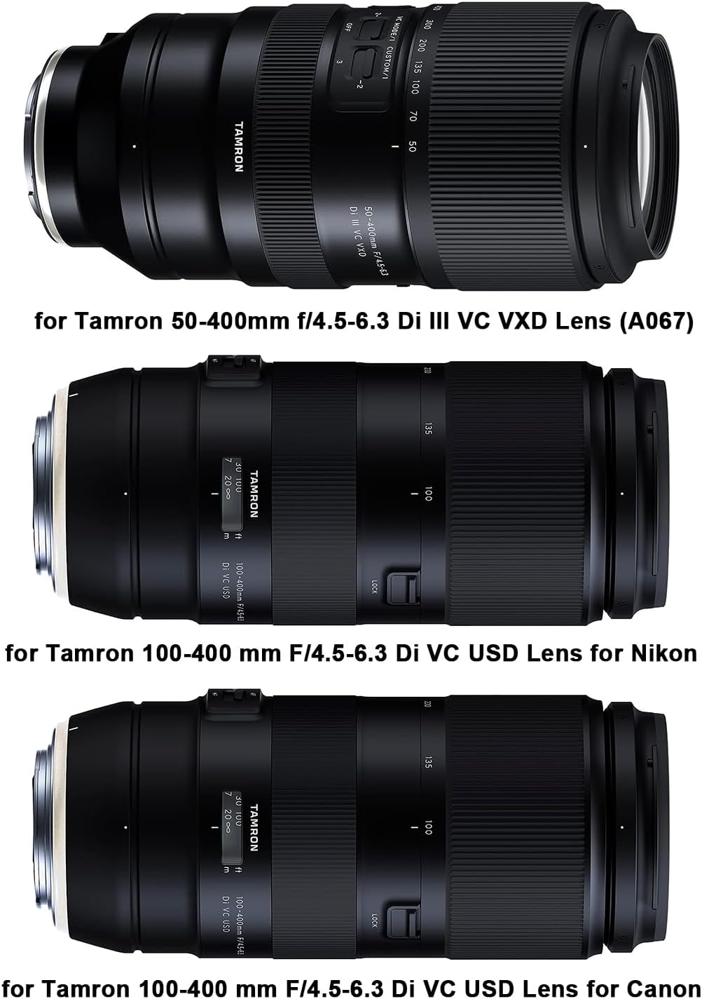 Foto4easy Tripod Mount Ring for Tamron 50-400mm f/4.5-6.3 Di III VC VXD Lens(A067),for Tamron 100-400 mm F/4.5-6.3 Di VC USD Lens(for Canon&for Nikon),Bottom with Quick Release Plate for Arca-Type Cla