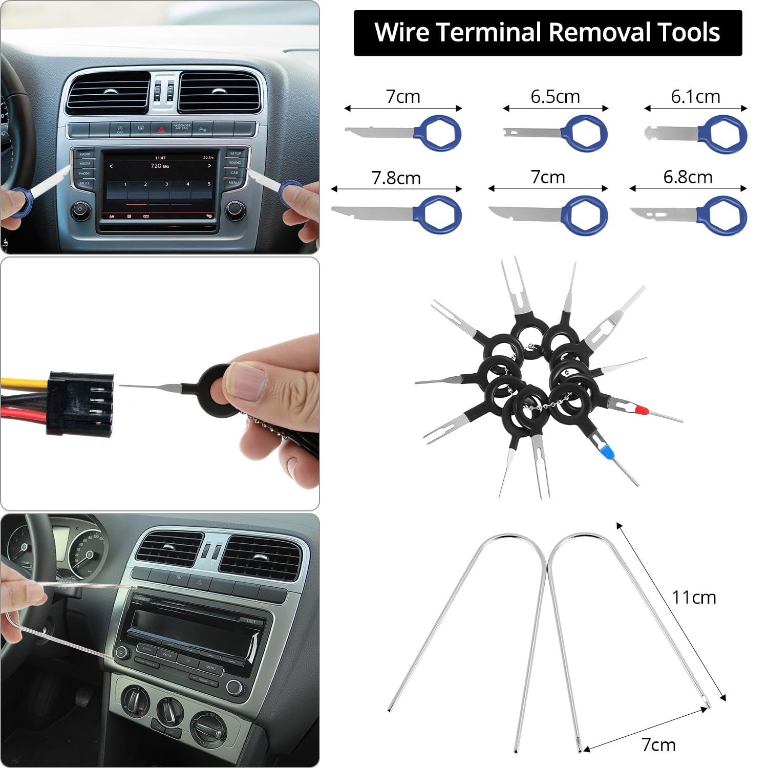 QWORK® 330 pièces Outil demontage Garniture Voiture, Outil de Levier de Garniture intérieure, Outil de dépose du Panneau d'autoradio