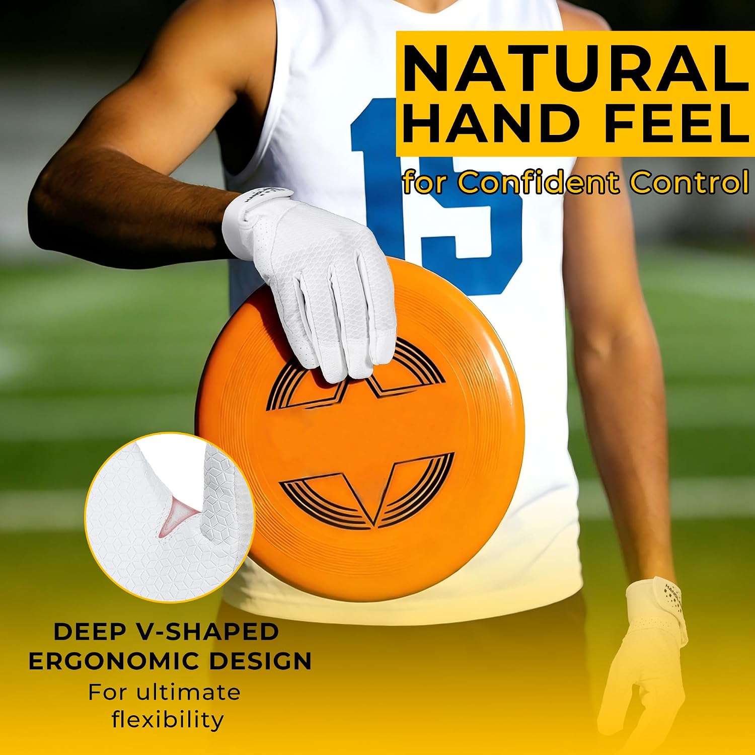 HANDLANDY Ultimate Frisbee Gloves for Adults– Flying Disc Gloves Men Women | Flying Disc Gloves with Consistent Grip, Lightweight Breathable Fit, Perfect for Throws, Catches, and Disc Sports