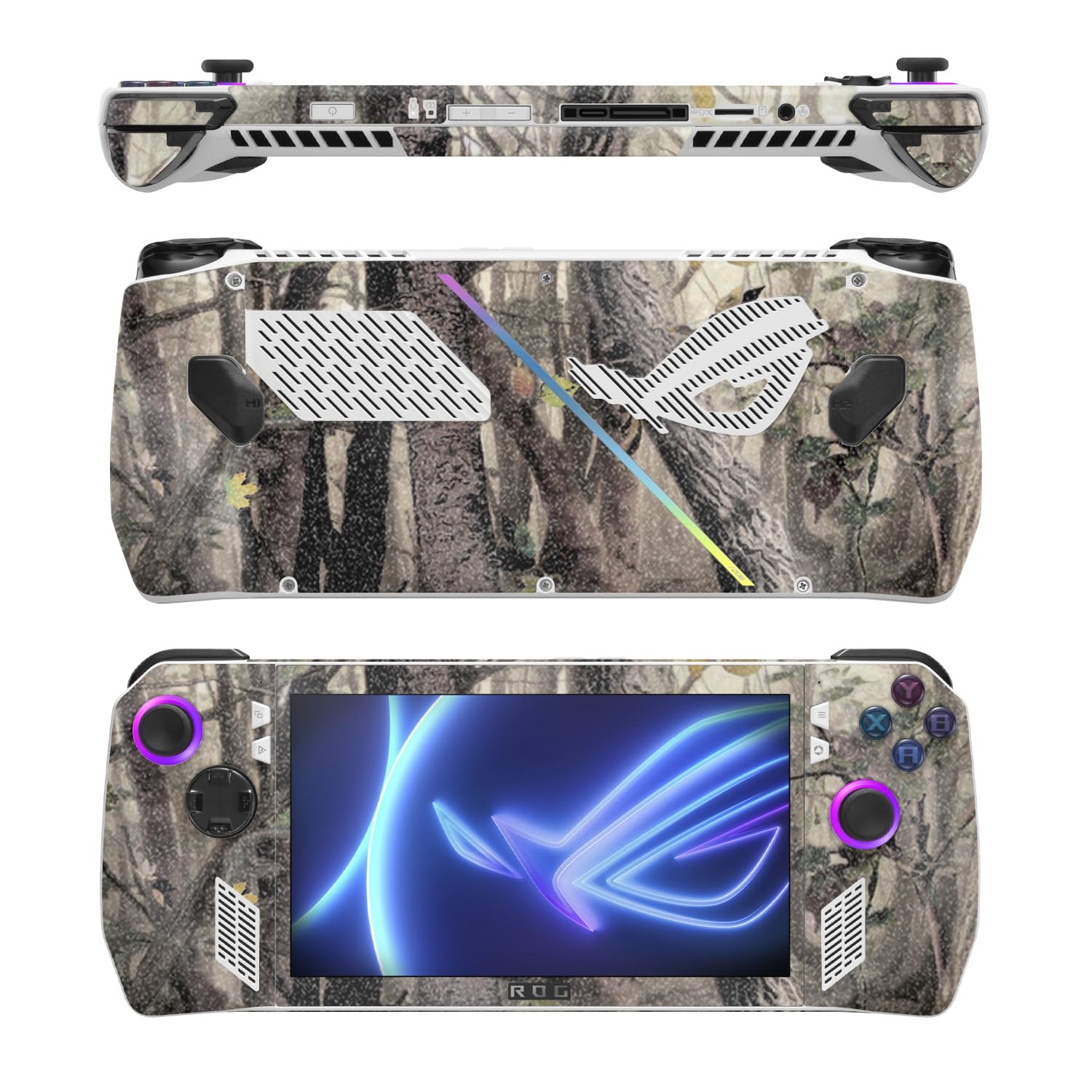 MightySkins Glossy Glitter Skin Compatible with Asus ROG Ally - Tree Camo | Protective, Durable High-Gloss Glitter Finish | Easy to Apply, Remove, and Change Styles