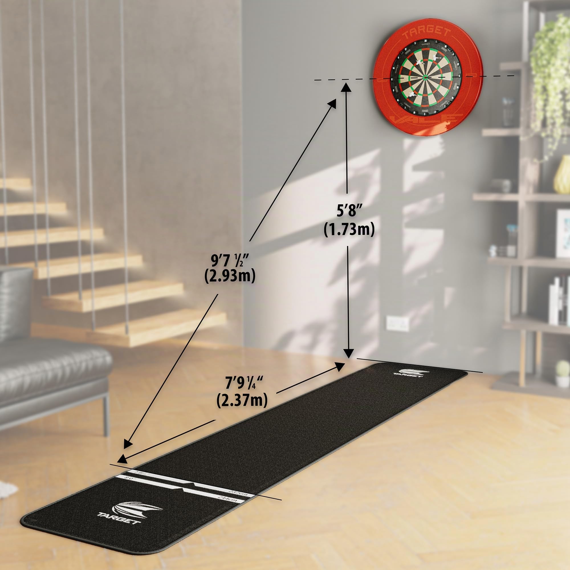 Target Darts Aspar Dartscheibe | Steel Tip Dartboard mit selbstheilendem Sisal, drehbarem Zahlenring und dünnem Draht | Turnier-Dartscheibe in Wettkampfgröße | Darts Zubehör