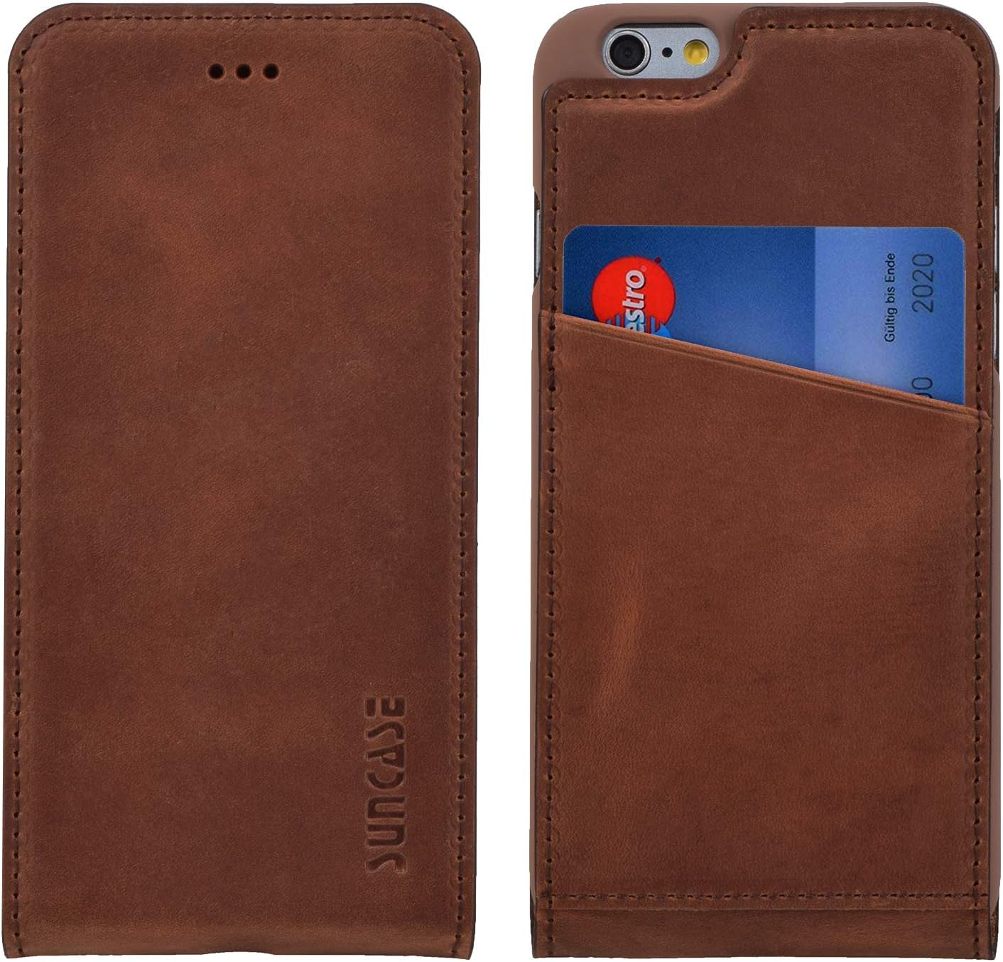 Suncase Flip-Style Case Compatible with iPhone 6, Antique Coffee - Image 4