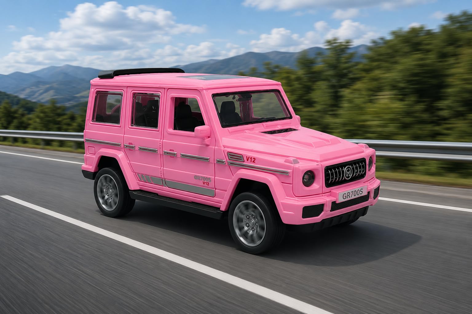 Trailblazer SUV Toy Car for Kids, Friction Powered Off-Road Vehicle with Openable Doors, Adventure Explorer Jeep Toy, Gift for Boys & Girls Ages 3+ (Pink)-image-4