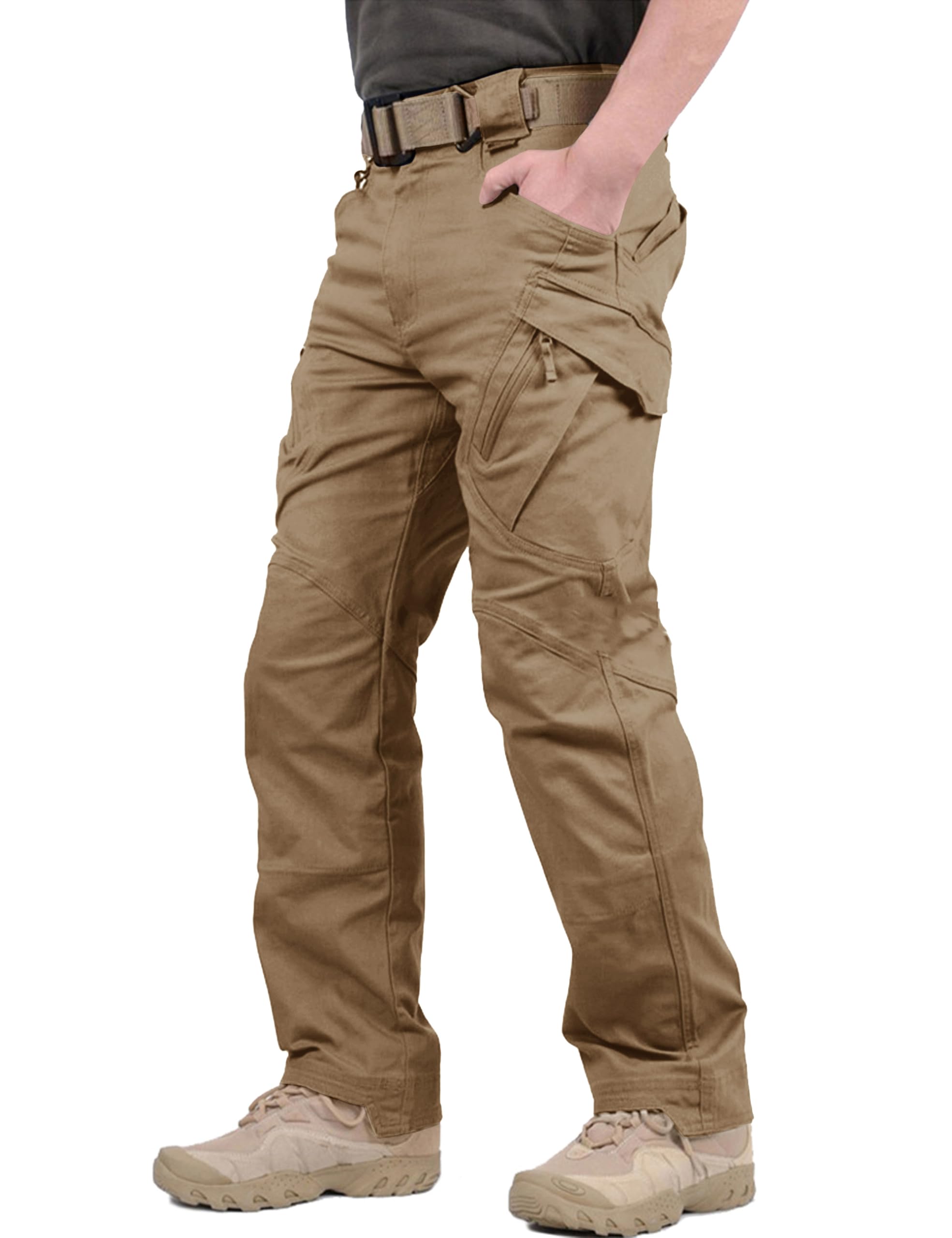 TACVASENMen's Tactical Cotton Pants Lightweight Assault Cargo Casual Hiking Pants