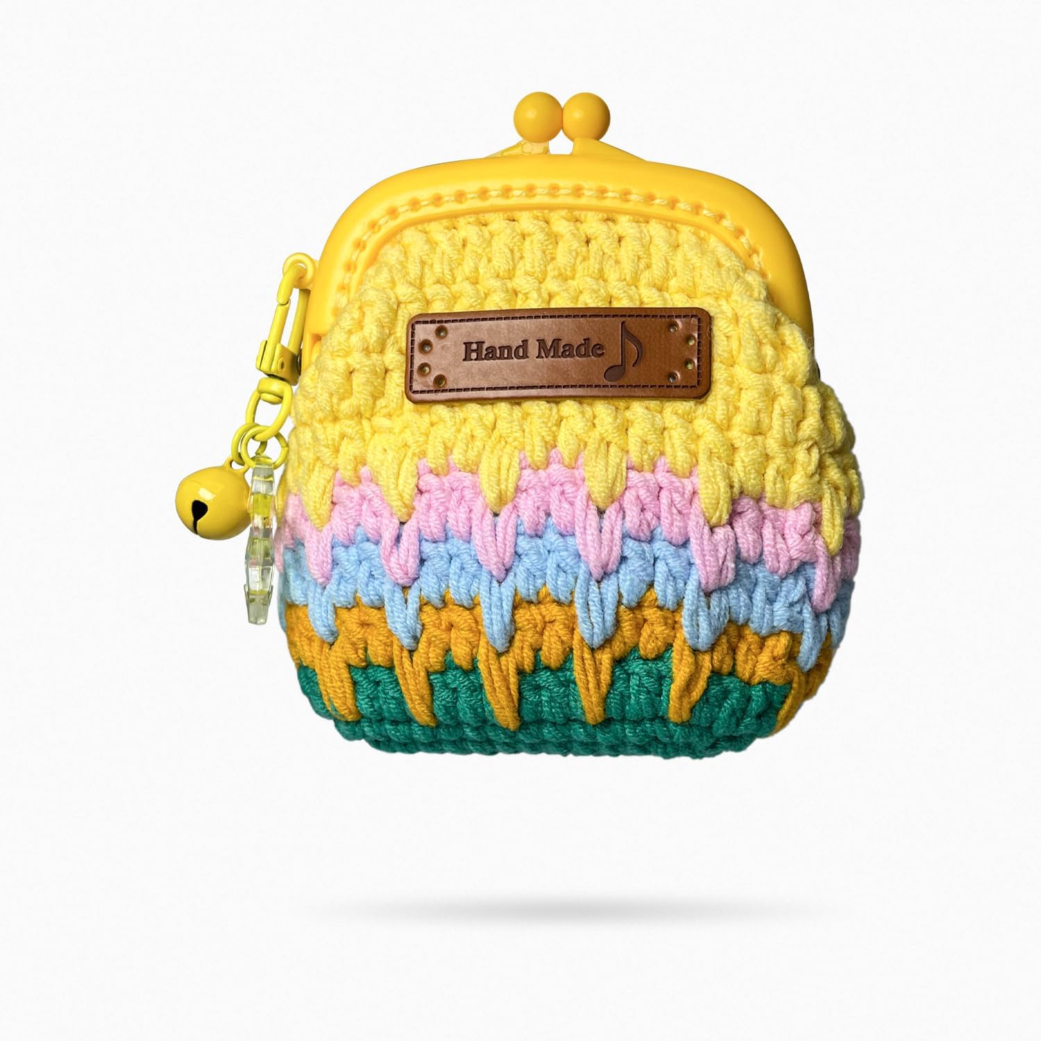 Geiomoo Crochet Case for Anker Soundcore P30i, JBL Vibe Beam, Anker Soundcore P20i, TOZO A1, TOZO E2, Air Pods Pro 4, Soft Handmade Woven Knitted Bag, Creative Woolen Yarn Purse (Yellow)(Yellow)