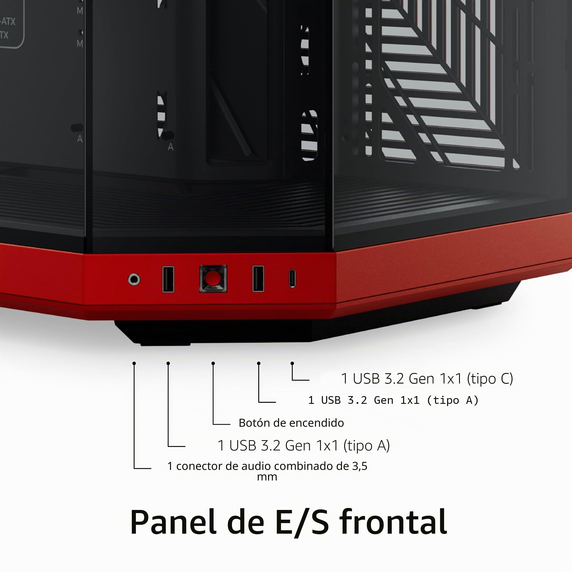 HYTE Y70 - Carcasa de Doble cámara panorámica de Vidrio Templado ATX de Torre Media con Cable Elevador PCIE 4.0 Incluido, Color Rojo (CS-HYTE-Y70-BR)