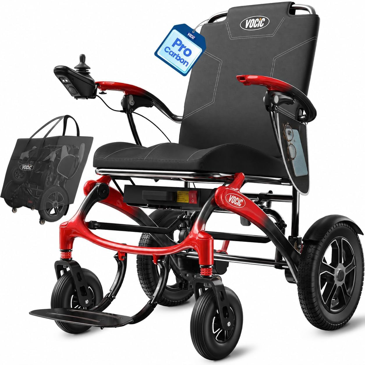 VOCIC V82 Sedia a rotelle elettrica pieghevole leggera carbonio 500W