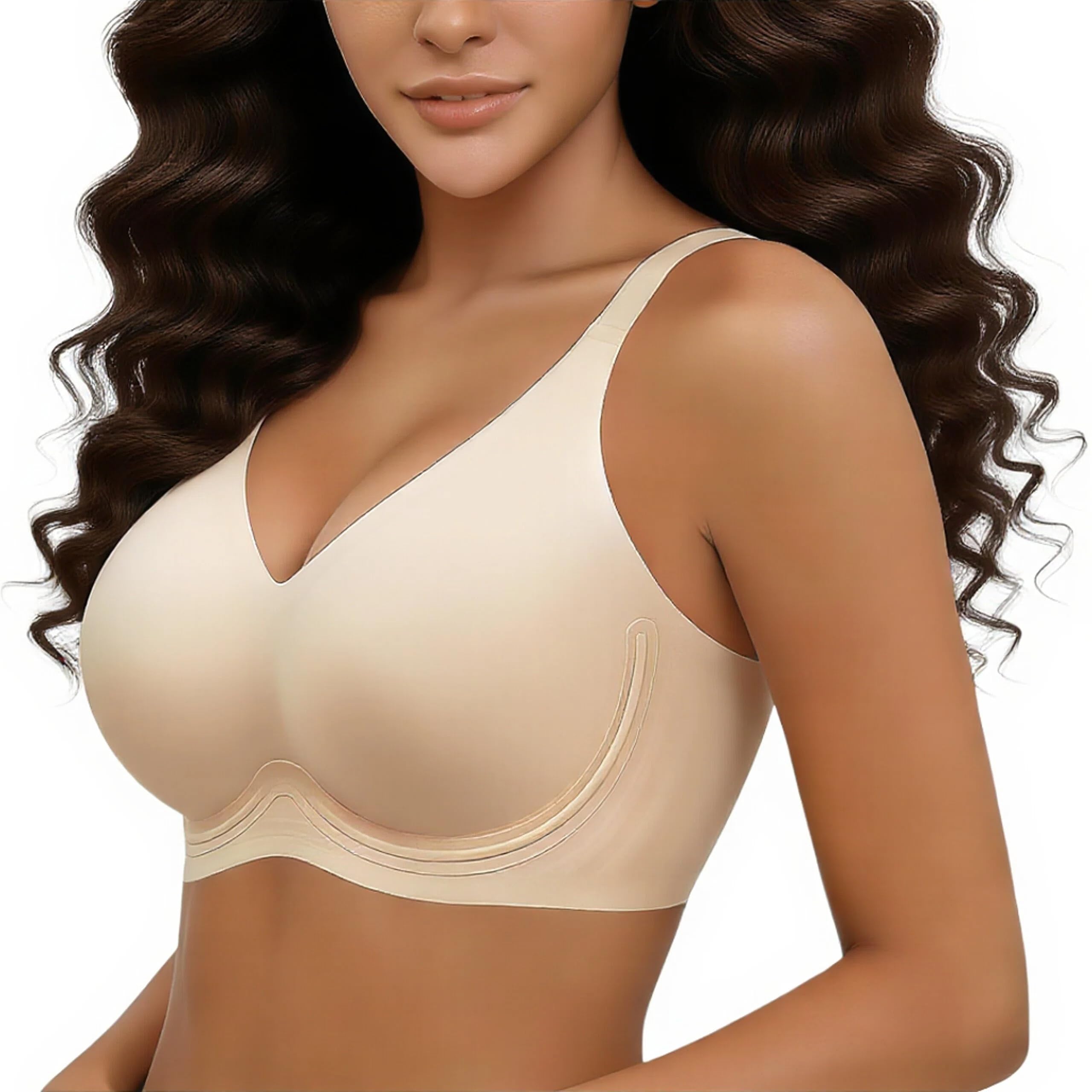 Damen-BHS Drahtloser Jelly-BH für Damen Nahtloser, Weicher, Gepolsterter T-Shirt-BH Ohne Bügel für Damen Alltags-Bralettes