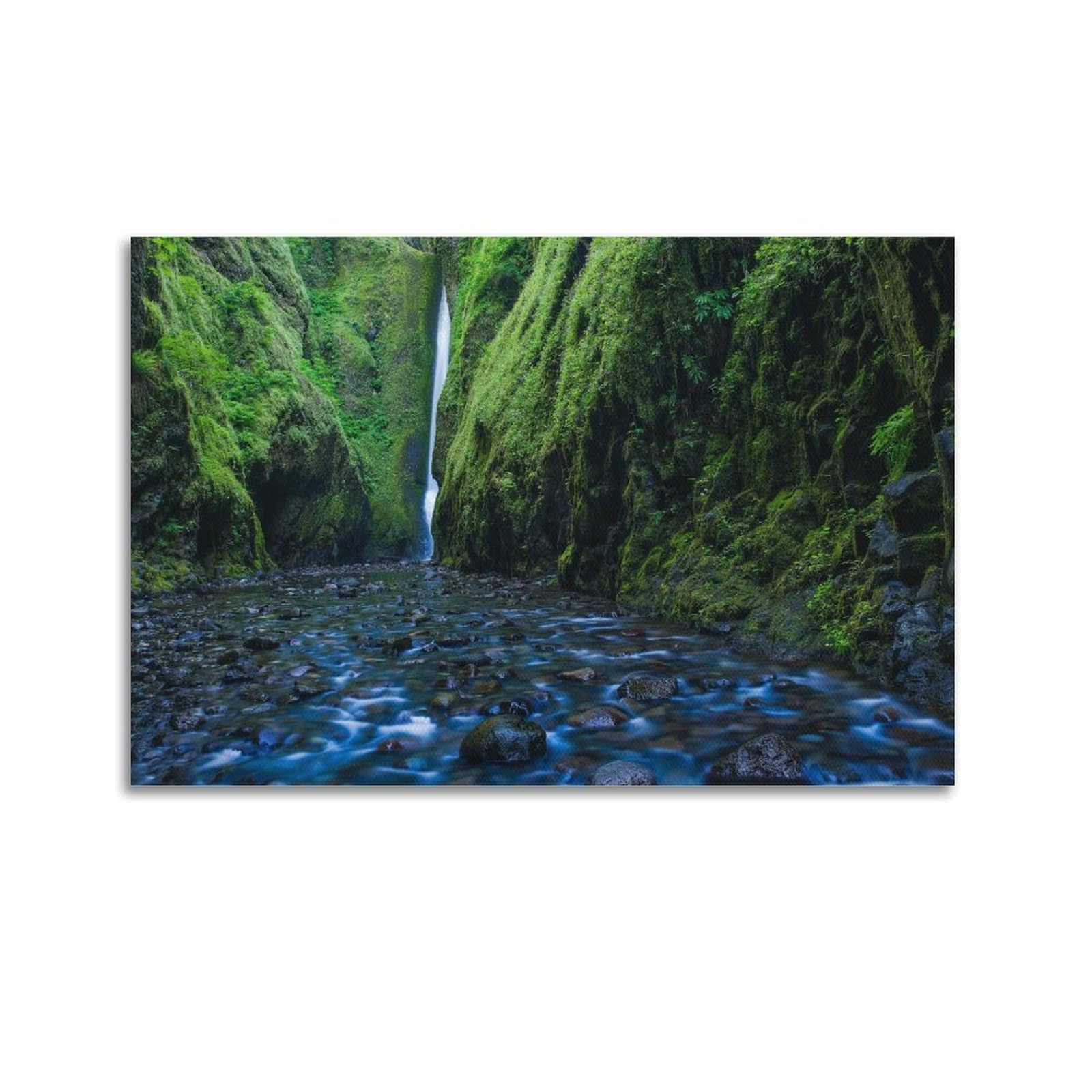CXHJCA Mural Nature Poster Oregon Gorge Waterfall Oneonta Poster Decorative Painting Canvas Wall Posters And Art Picture Print Modern Family Bedroom Decor Posters 20x30inch(50x75cm)