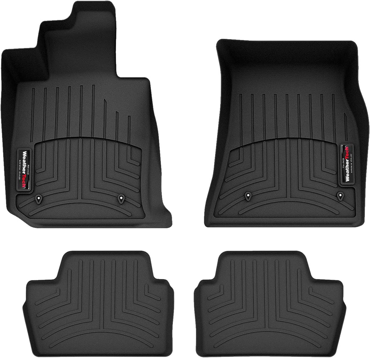 WeatherTech Custom Fit FloorLiners for BMW 230i, M240i, M2 (G87) - 1st & 2nd Row (441711-1-2), Black