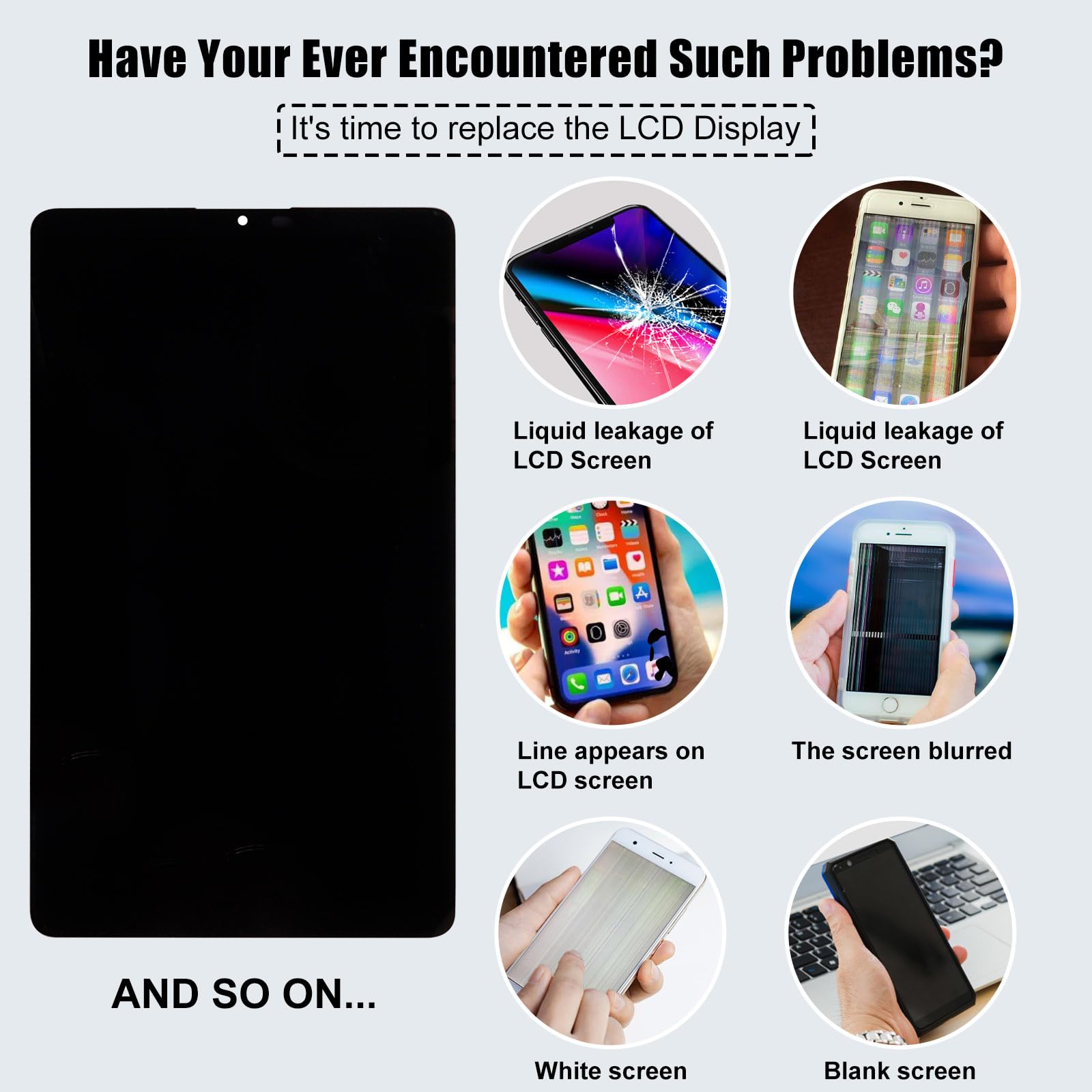 Display LCD compatibile con Samsung Galaxy Tab A7 Lite SM-T220 da 8,7 pollici (senza cornice) Touch Screen Replacement + strumenti