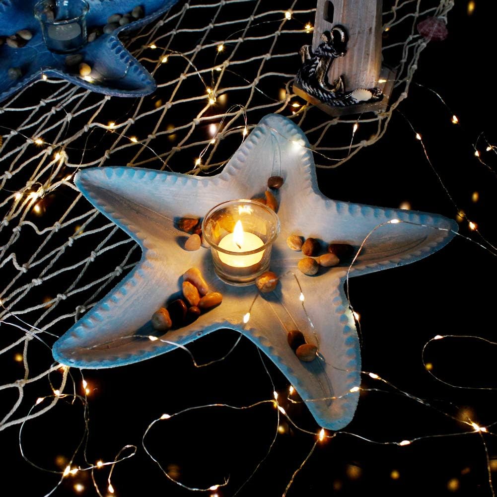 K KILIPES Resin Starfish Tray Decorative Centerpiece Bowl Coffee Table Mantle Decor for Living Room Dining Room Table Decorations for Home Decor Decorative Accents Ocean Theme