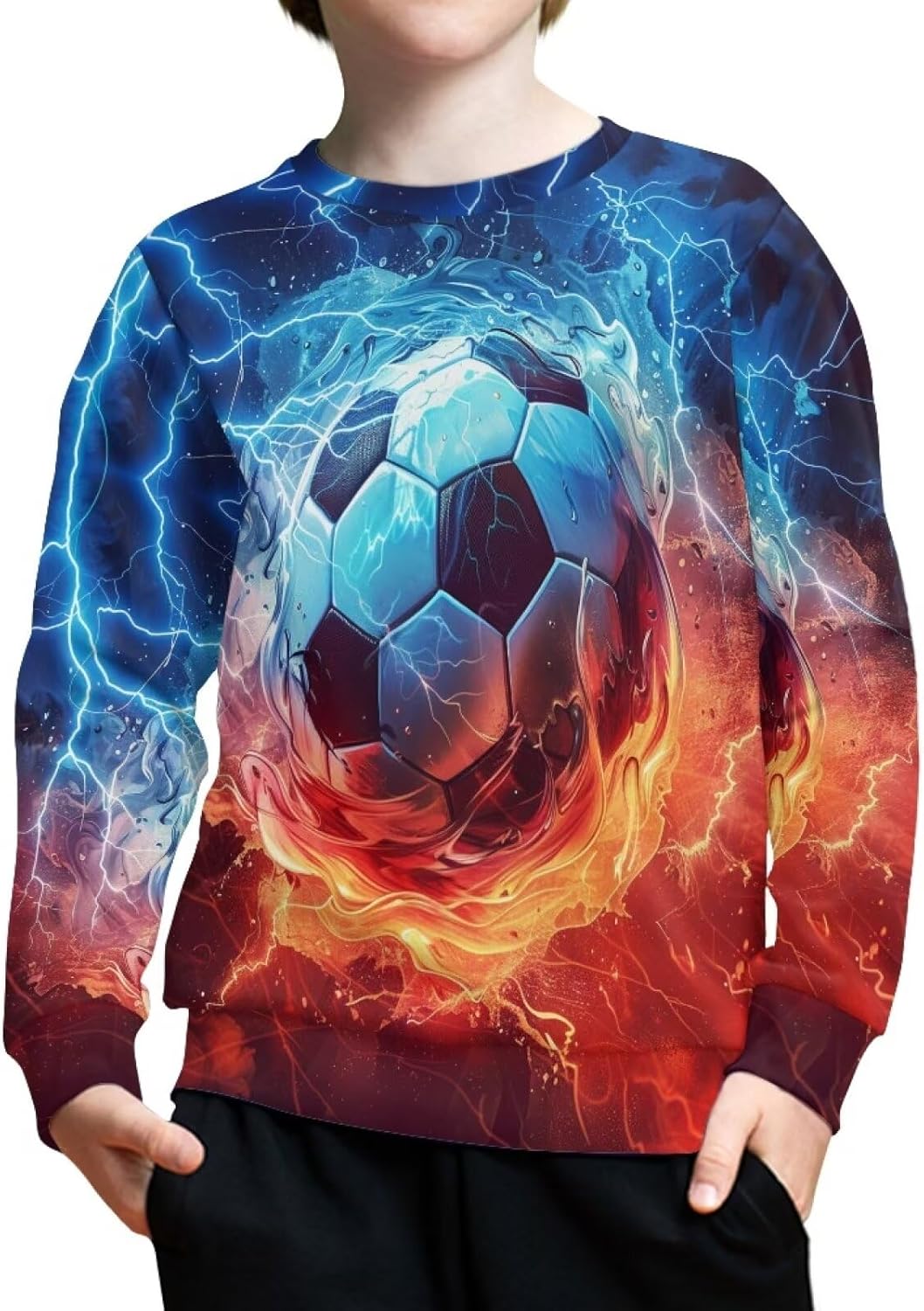 Yuuxorilu Unisex Kids Sweatshirt Long Sleeve Casual Crewneck Pullover Fall Tops