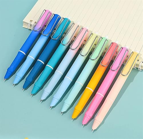 Vista 2 de Pluma estilográfica retráctil de 0.015 in, pluma de escritura de tinta recargable tipo prensa para escribir, bolígrafo de prensa retráctil con tinta