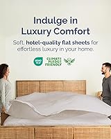 Vista 402 de Sábana encimera de bolsillo profundo, más suave que el algodón egipcio, 1 sábana encimera para colchón tamaño Queen