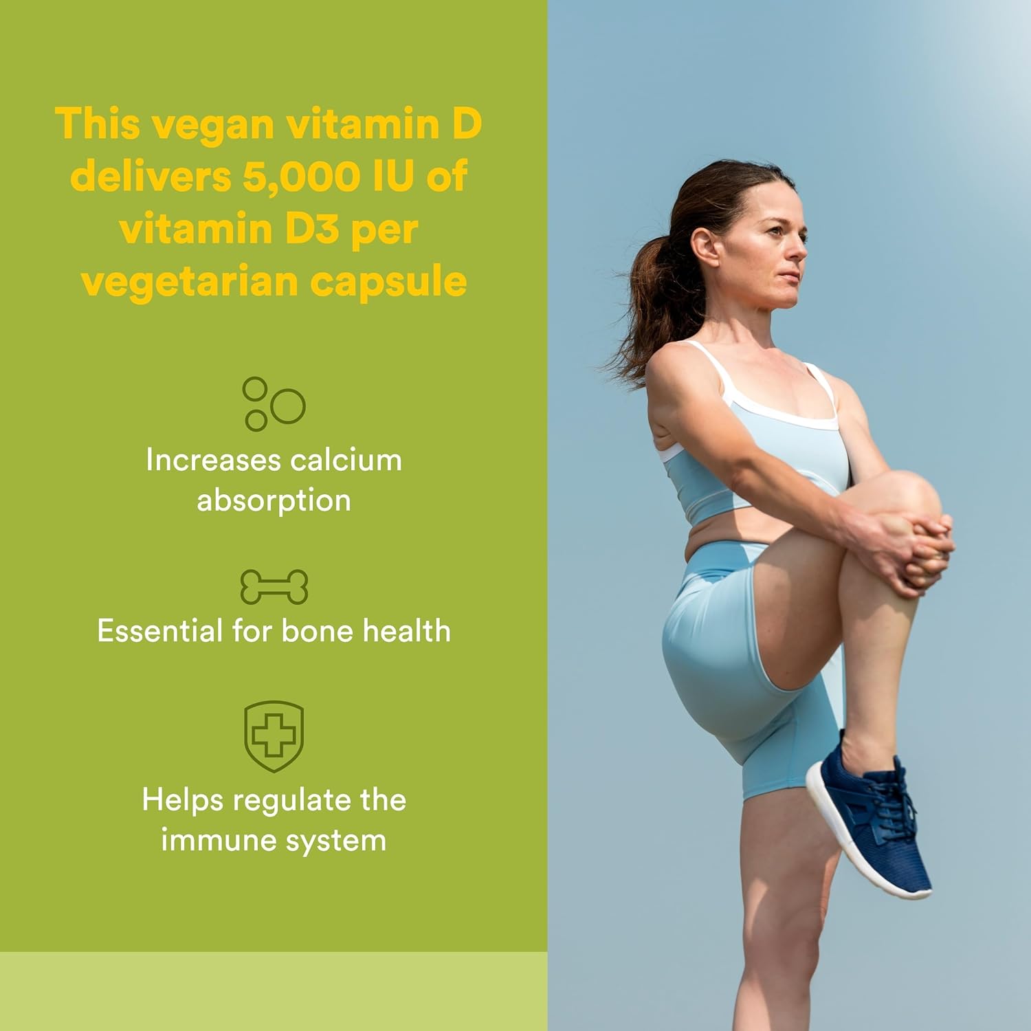 Natural Factors Whole Earth & Sea Vitamin D3 - Dietary Supplement Supports Strong Bones & Joints - Aids Calcium Absorption - Vegan & Non-GMO - 60 Vegetarian Capsules (60 Servings)