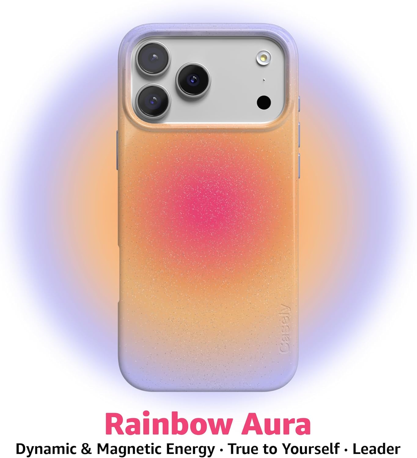 Casely iPhone 17 Pro Case | Sunset Halo | Rainbow Aura | Compatible with MagSafe | Classic Ultra Slim Design