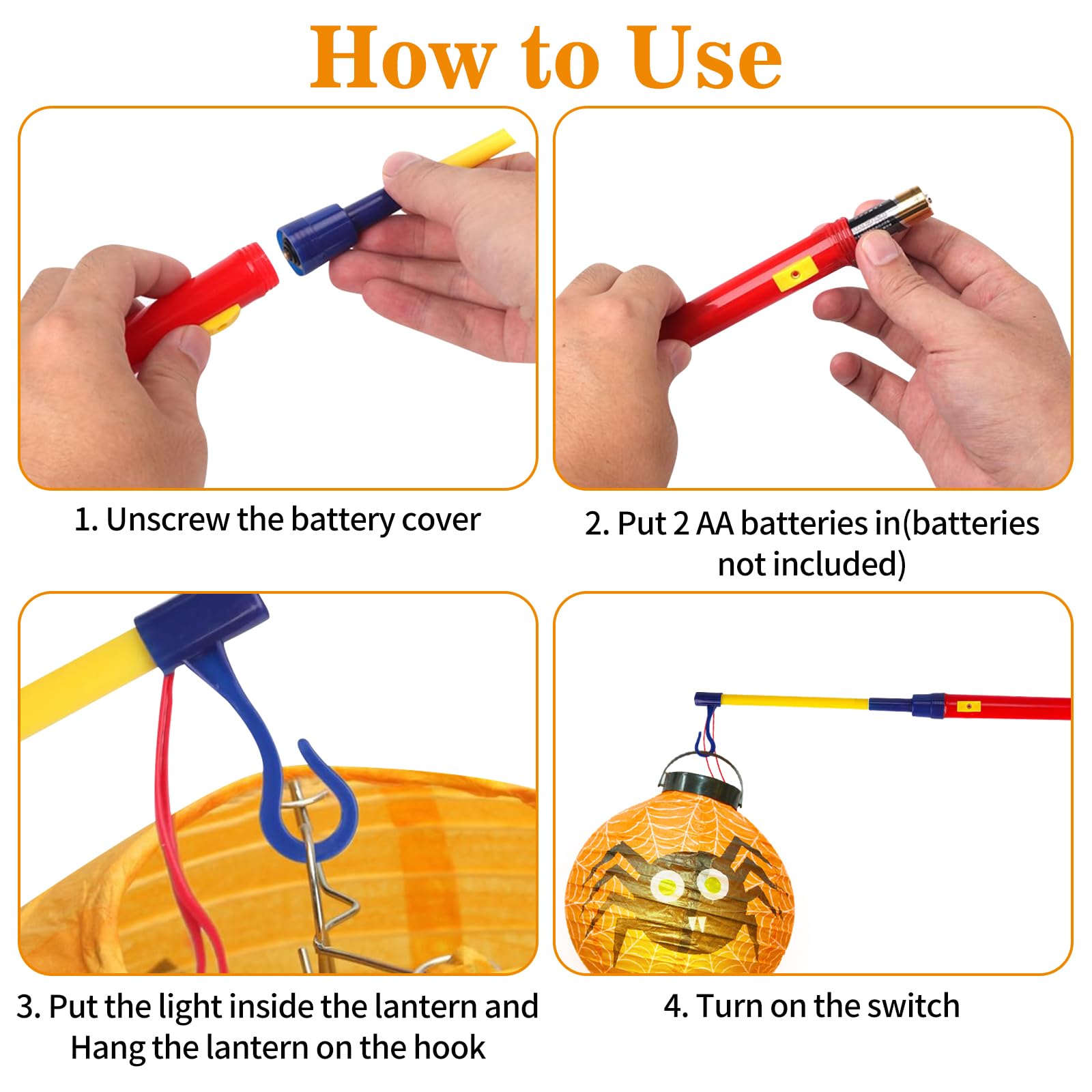 Bâtons De Lanterne LED, 6 Pièces Lanternes électroniques Halloween électronique Saint Martin