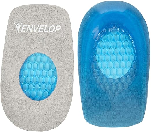 Vive Envelop Gel Heel Cups - Heel Cushion for Women, Men, Bone Spur, Plantar Fasciitis Support - Shoe Inserts Provide Foot Pain Relief