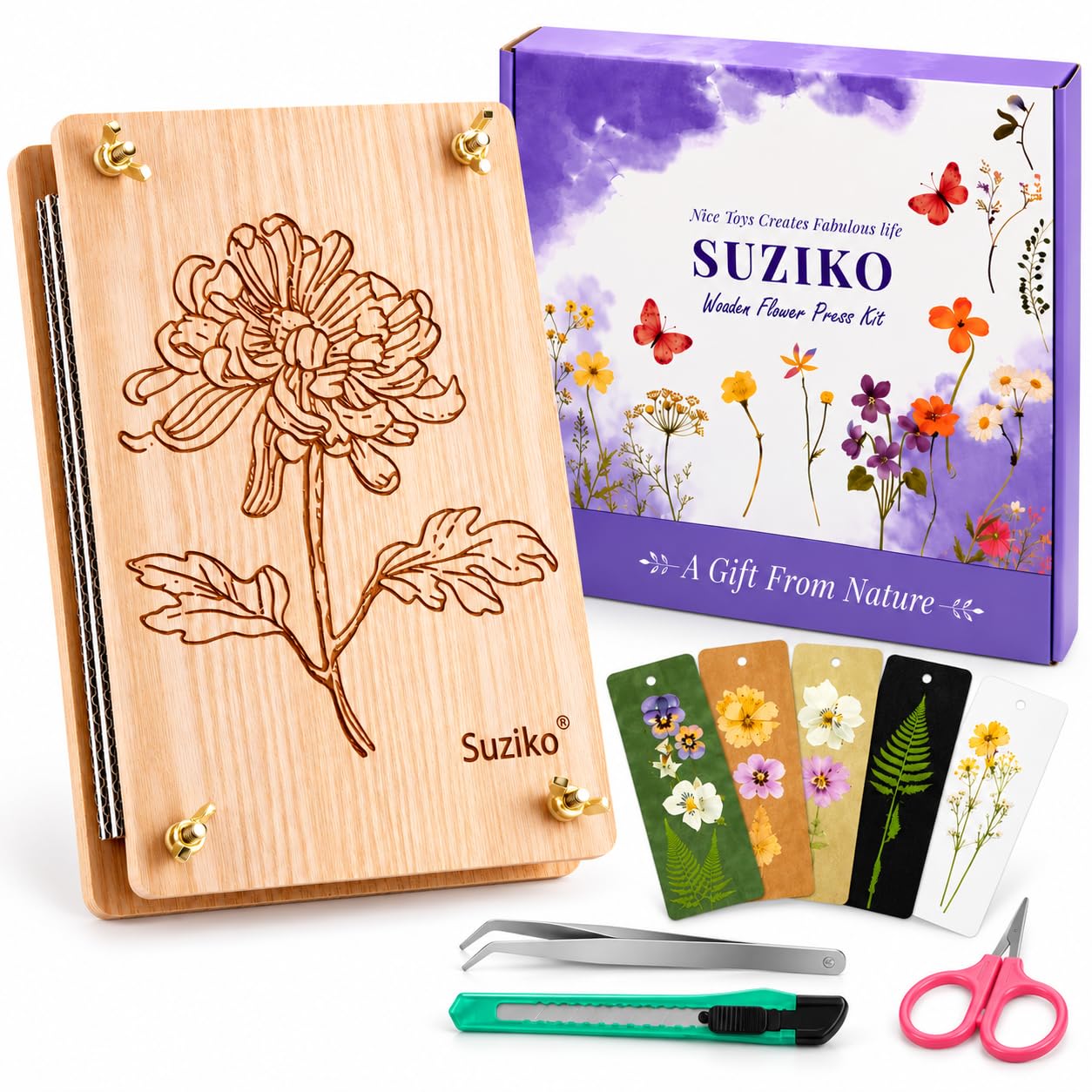 Suziko Large Flower Press Kit 10.8 x 6.9 inch
