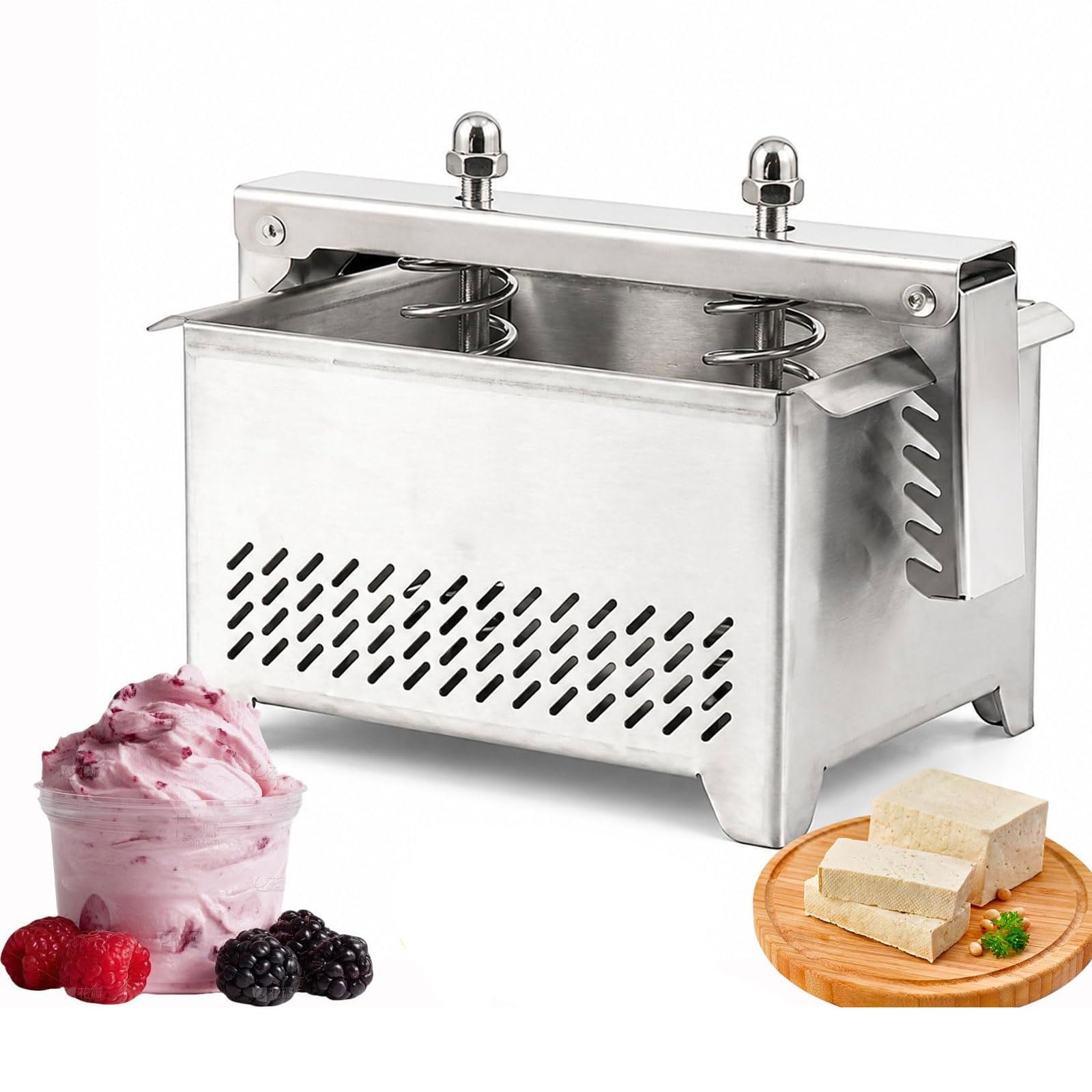 Prasa do tofu ze stali nierdzewnej, DIY Urządzenie do robienia jogurtu Paneer do domowej roboty twardego tofu, Poprawia smak i konsystencję tofu, Wielofunkcyjne narzędzie kuchenne, Dla domu(3kg)