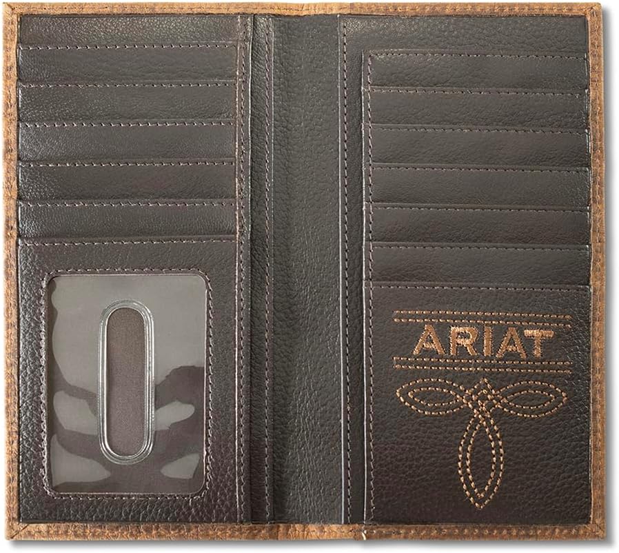 ARIAT Men's Inlay Patch Textured Leather Rodeo Wallet