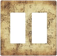 Vista 166 de Funky Retro Vintage 70s 60s Boho Hippie Hongo Botánico Floral 2 Gang Interruptor de luz de palanca doble Placa de pared Cubierta de toma